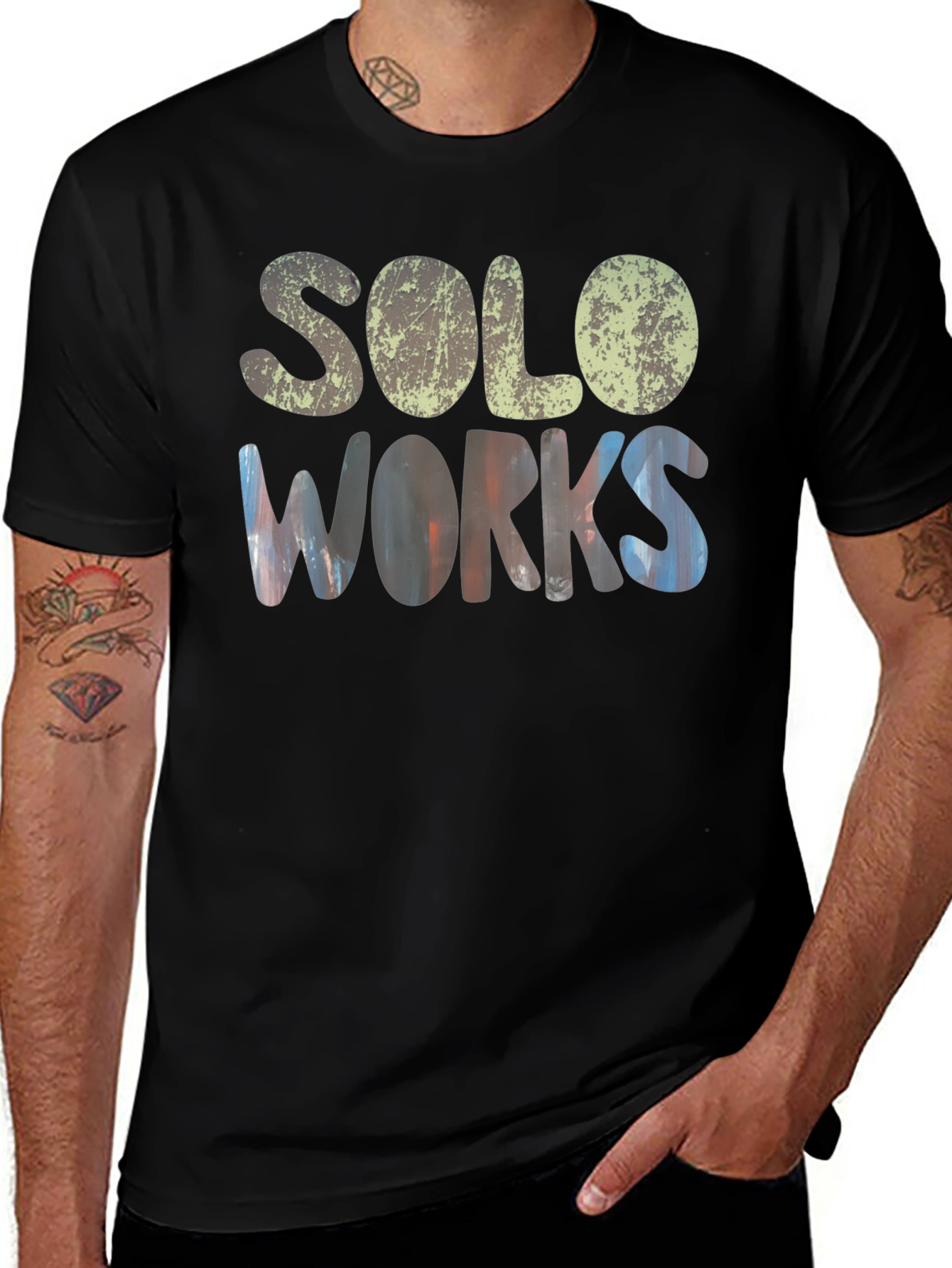Solo Works Black Graphic T-Shirt