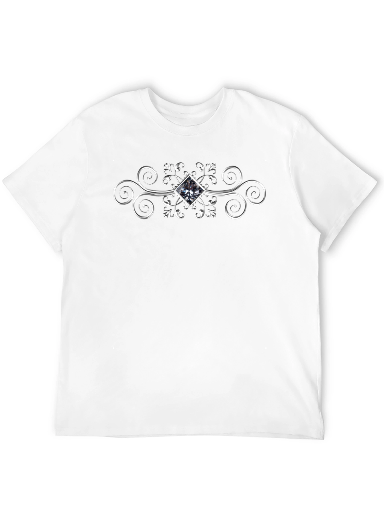 Elegant Swirl Diamond Graphic Tee - Stylish Black Shirt