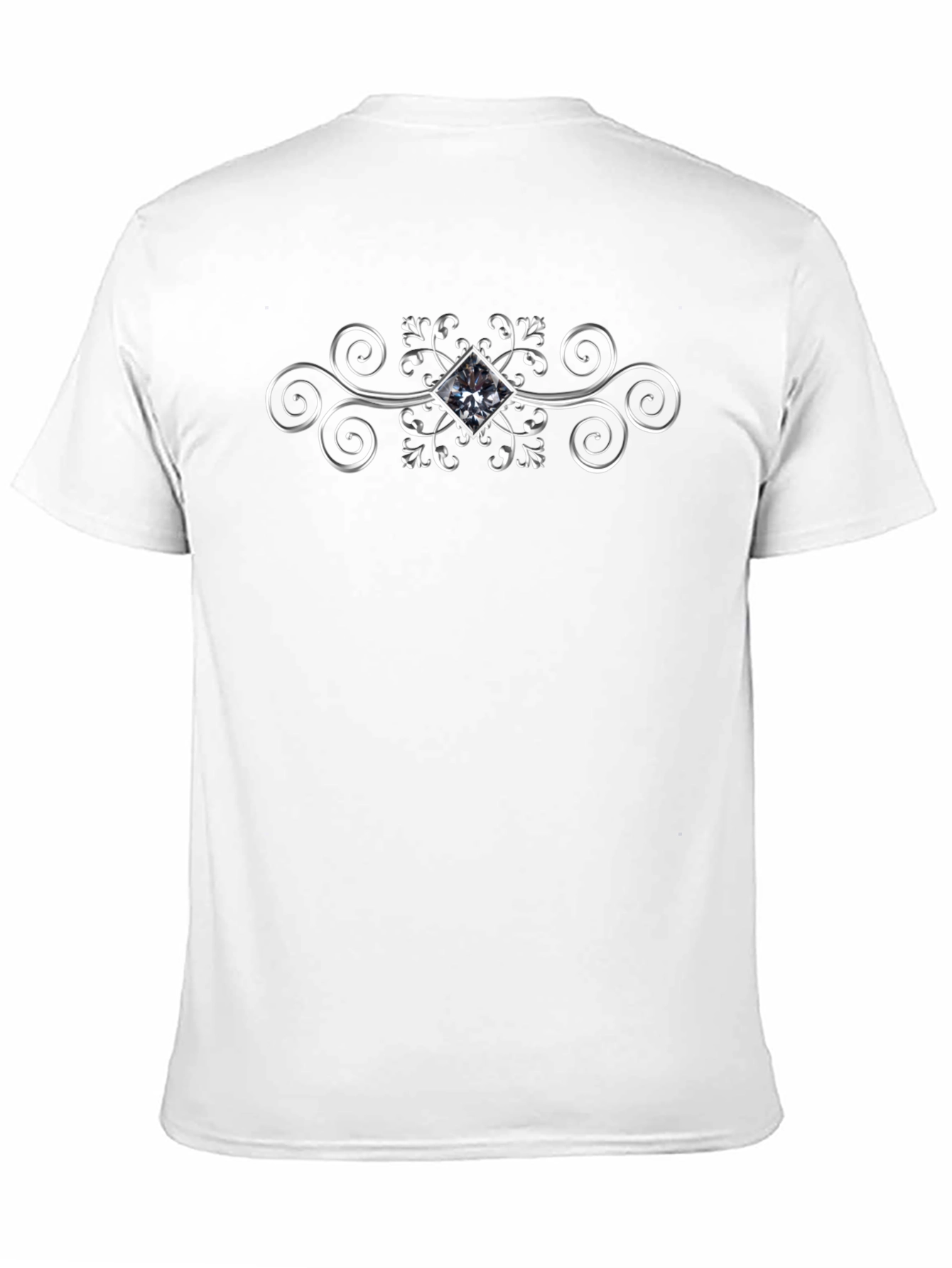 Elegant Swirl Diamond Graphic Tee - Stylish Black Shirt