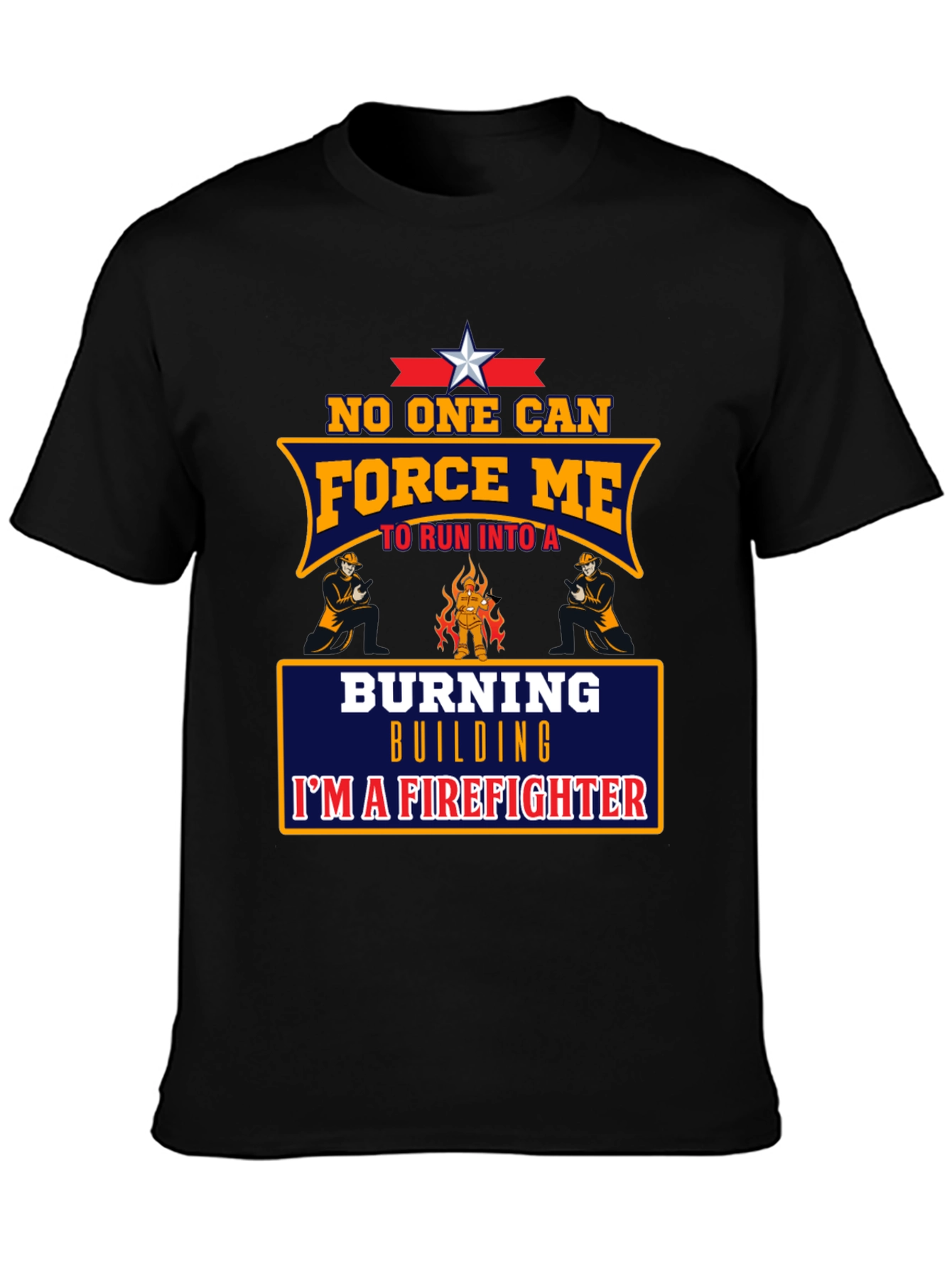 Firefighter T-Shirt - Burning Building Design