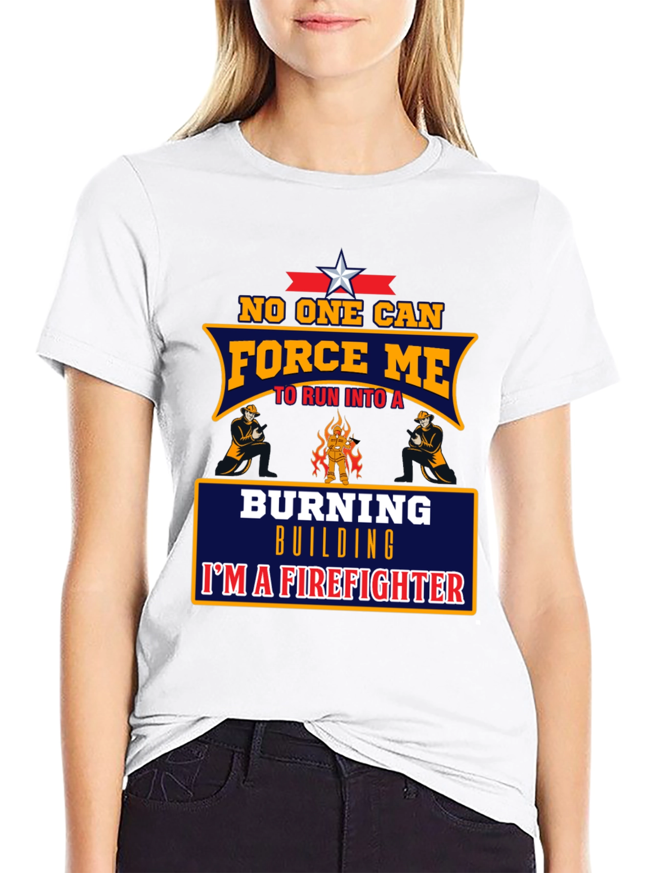 Firefighter T-Shirt - Burning Building Design