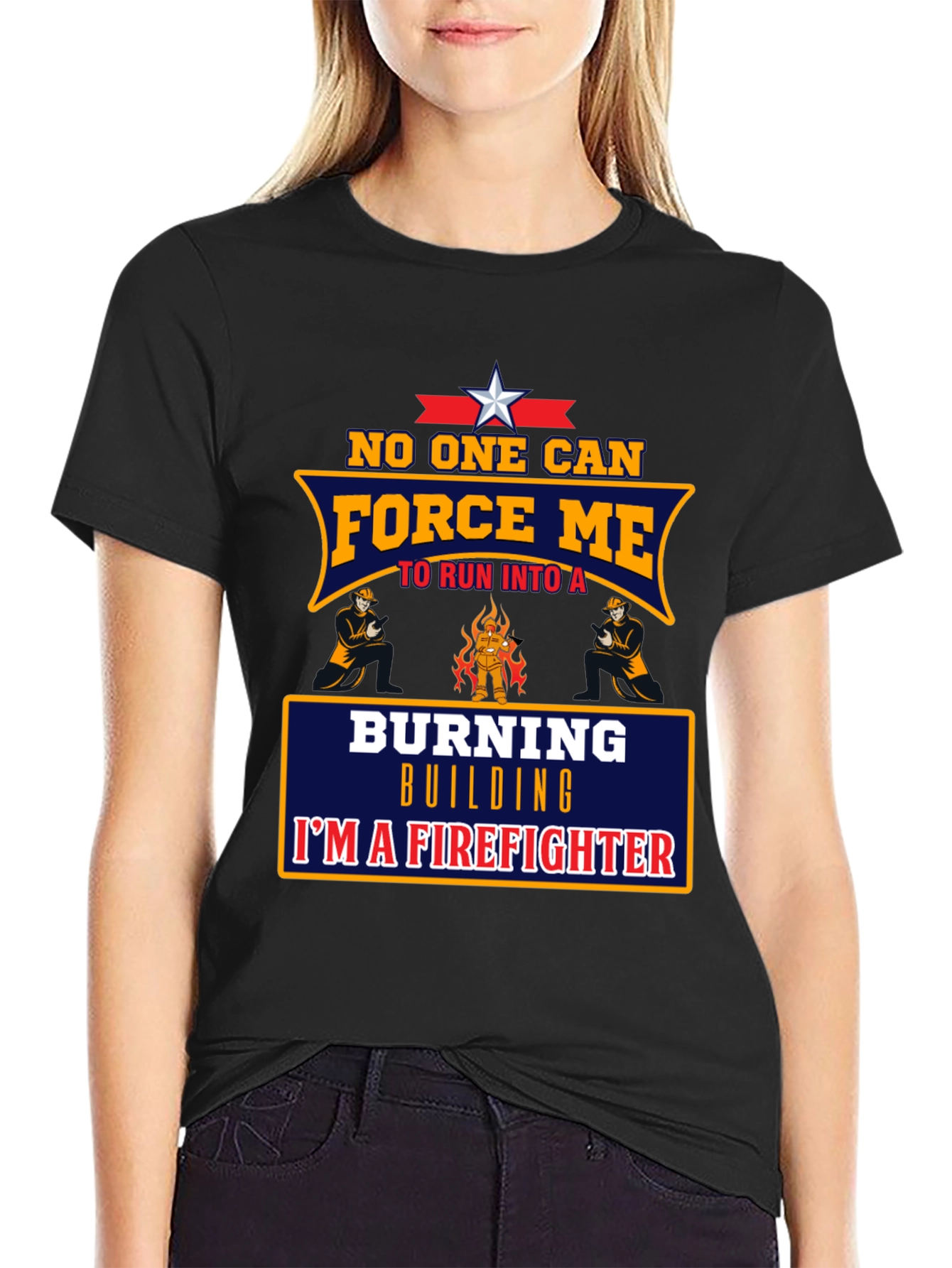 Firefighter T-Shirt - Burning Building Design