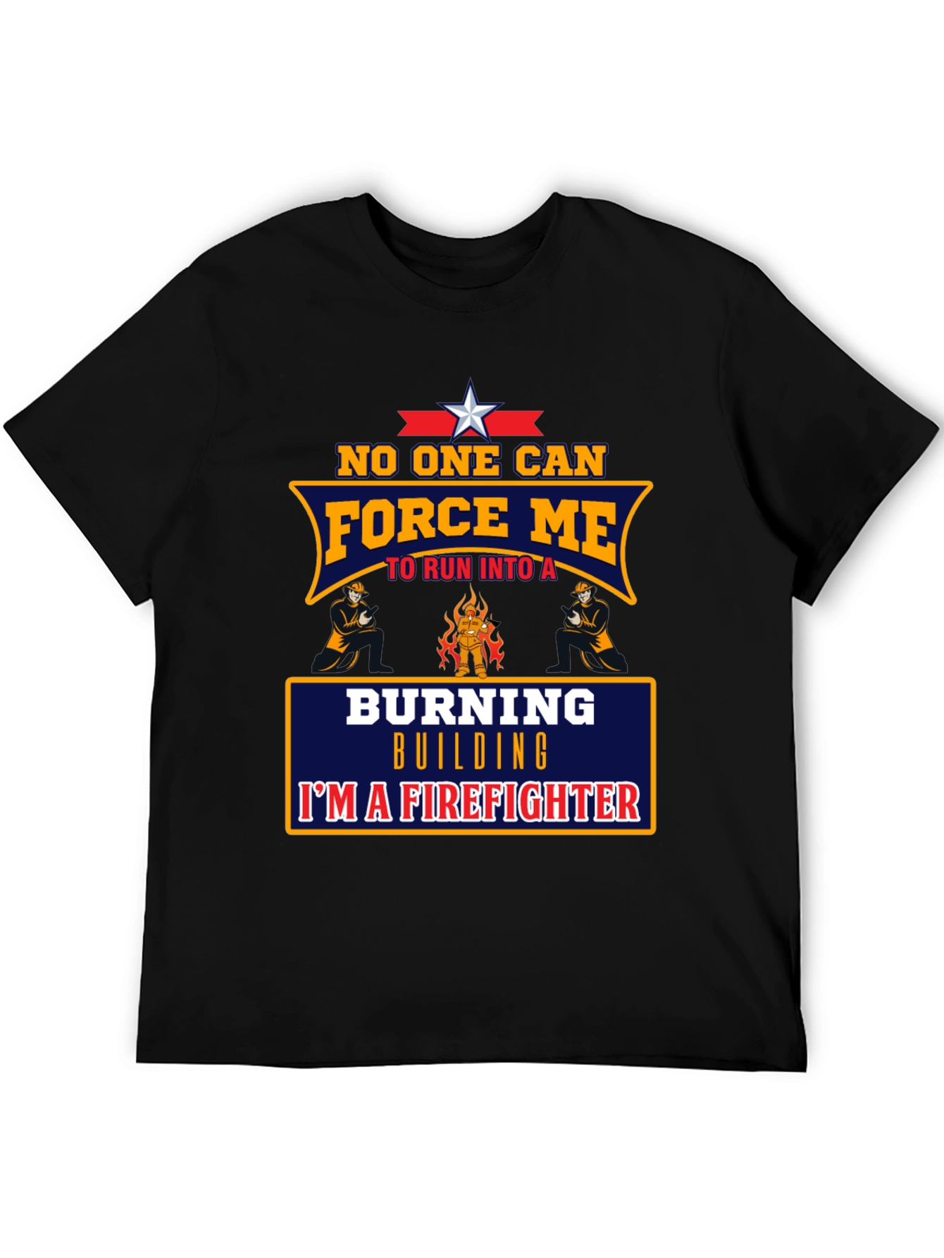 Firefighter T-Shirt - Burning Building Design
