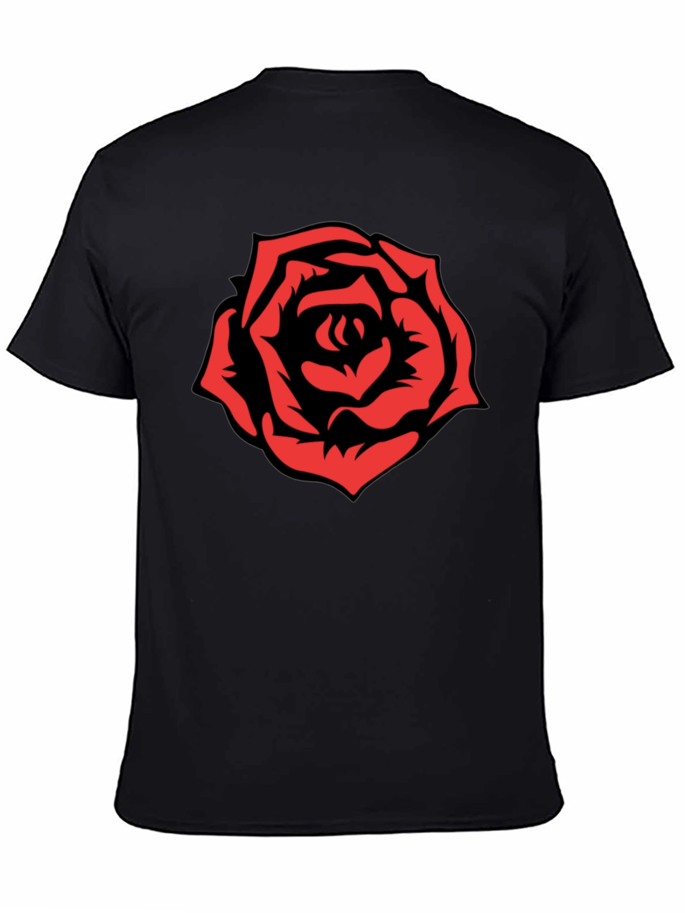 Bold Rose Graphic T-Shirt - Black