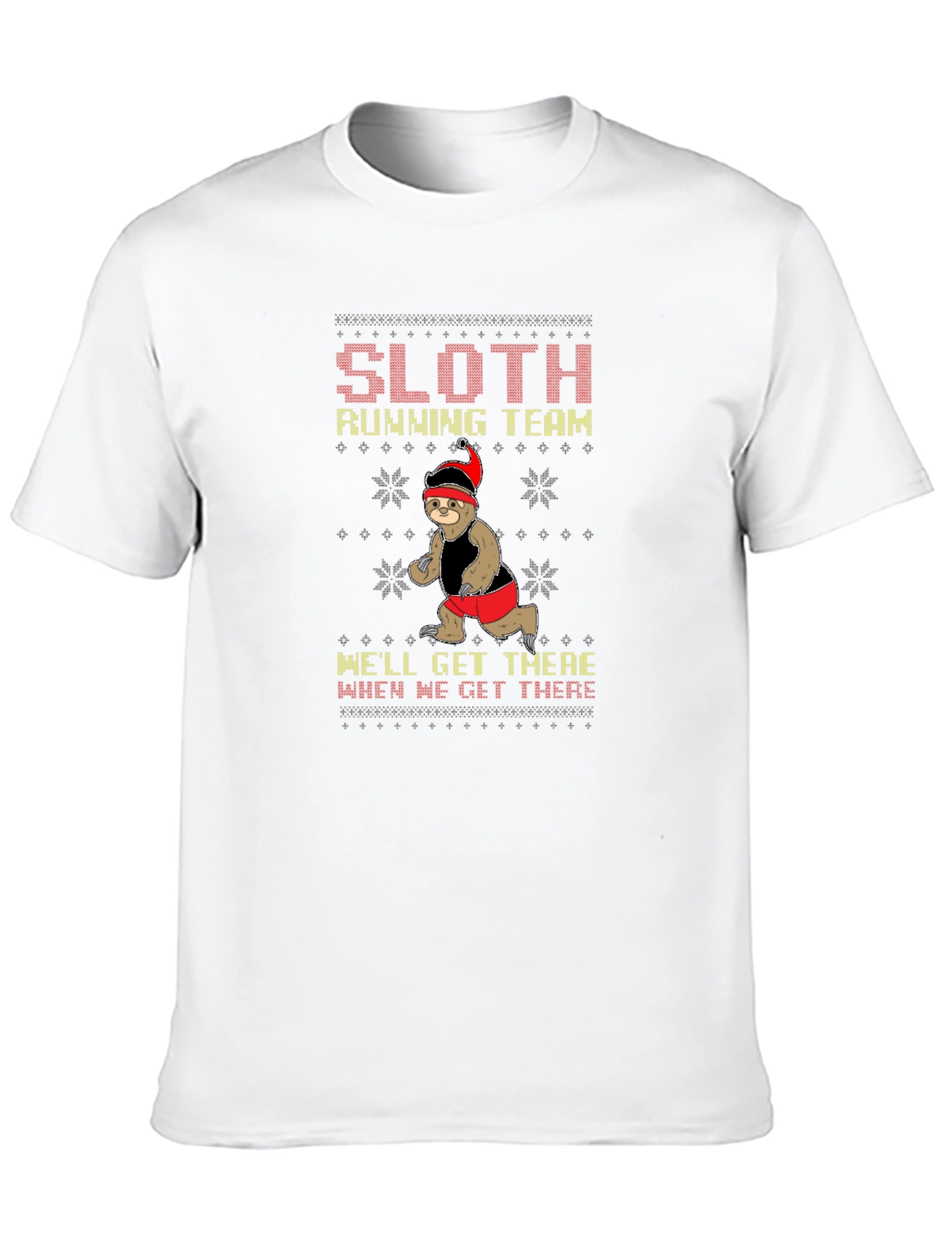 Sloth Running Team Holiday Graphic T-Shirt