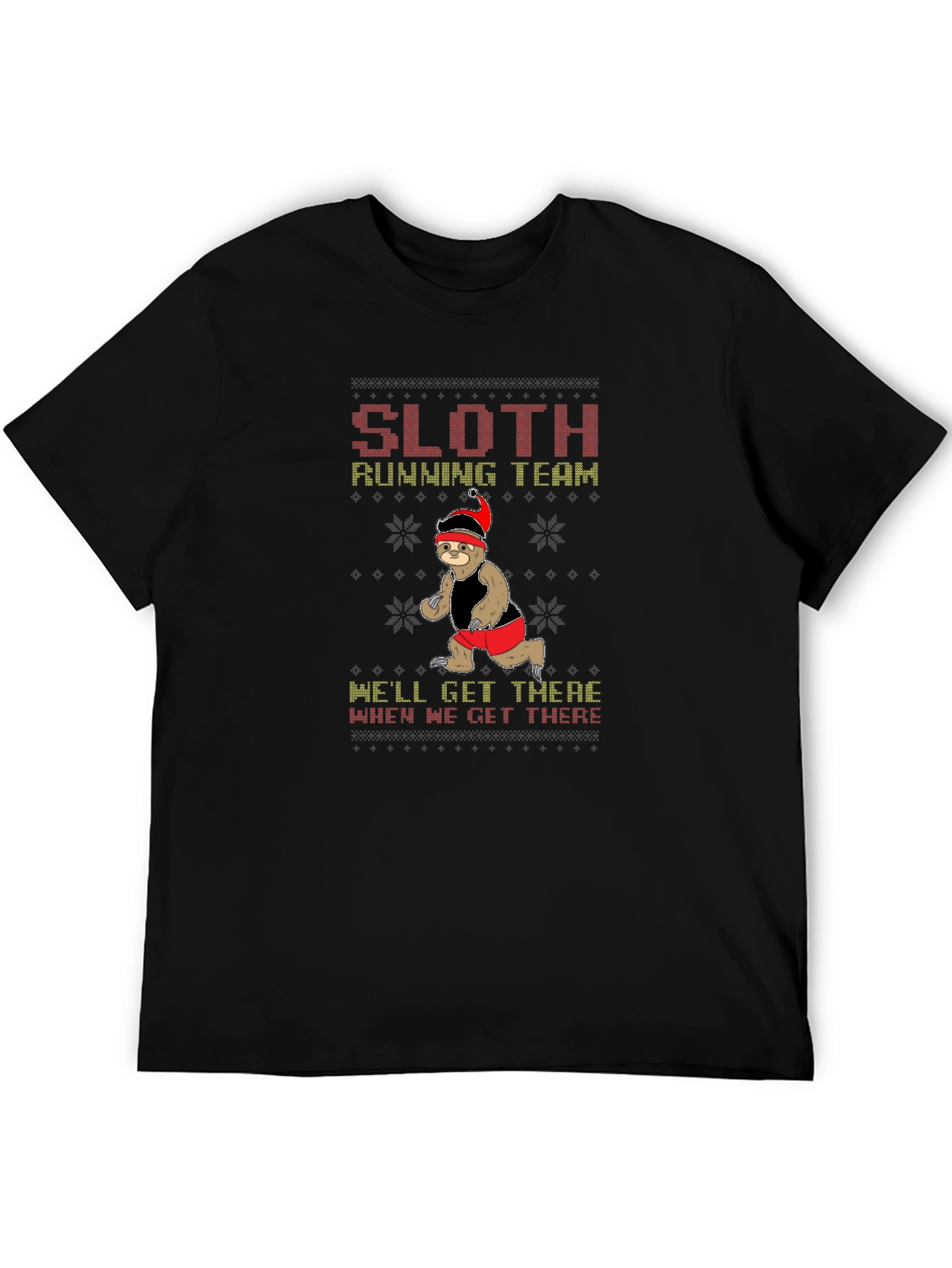 Sloth Running Team Holiday Graphic T-Shirt