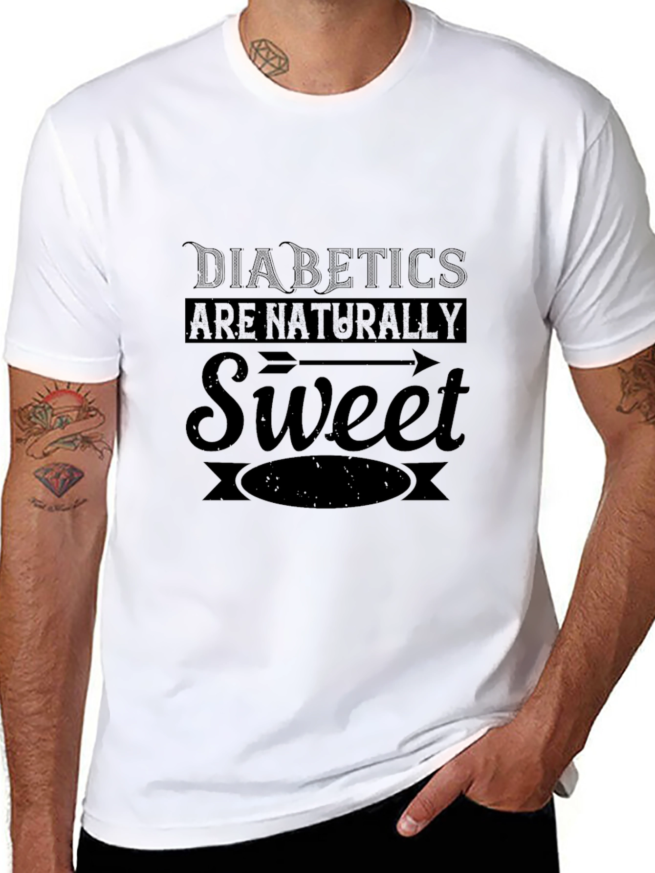 Diabetics Are Naturally Sweet Black T-Shirt