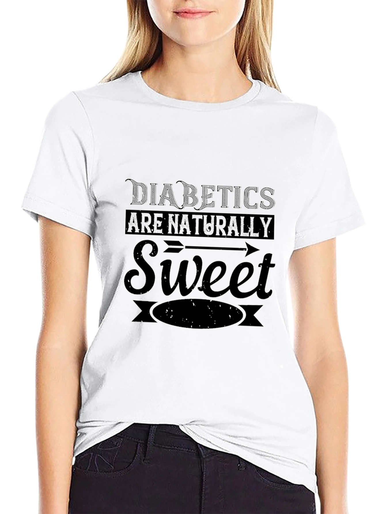 Diabetics Are Naturally Sweet Black T-Shirt