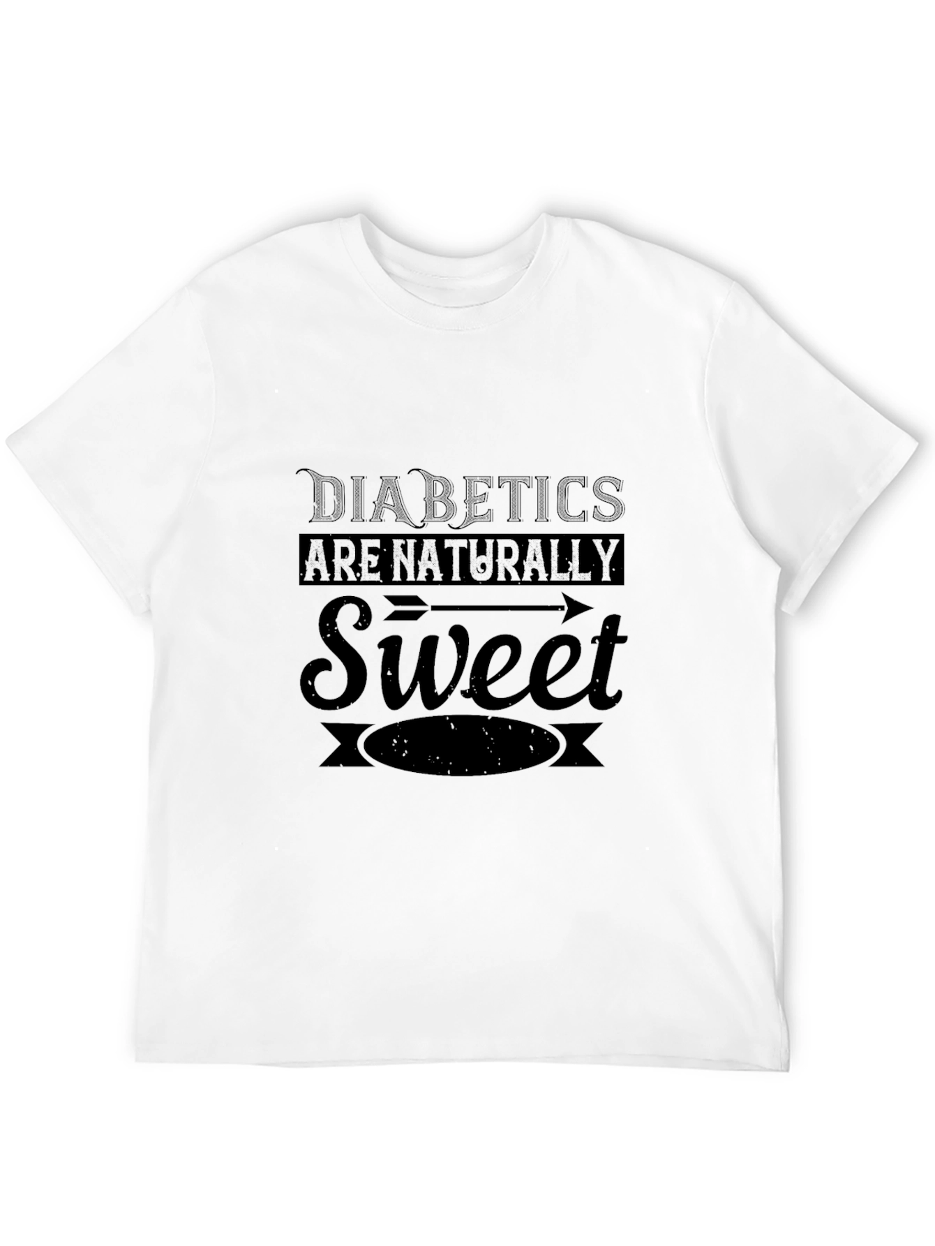 Diabetics Are Naturally Sweet Black T-Shirt