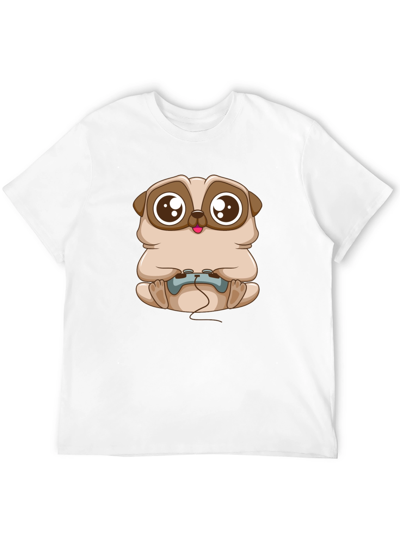 Gamer Pug Graphic T-Shirt - Black Cotton Tee