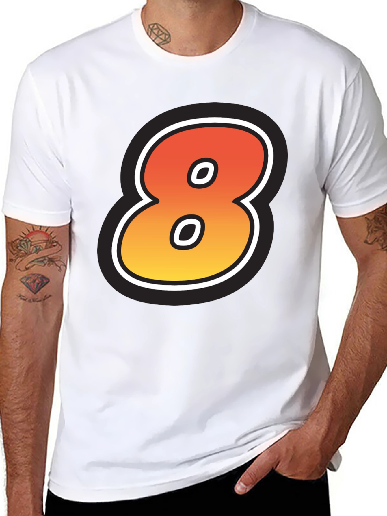 Number 8 Graphic T-Shirt - Cool Casual Tee