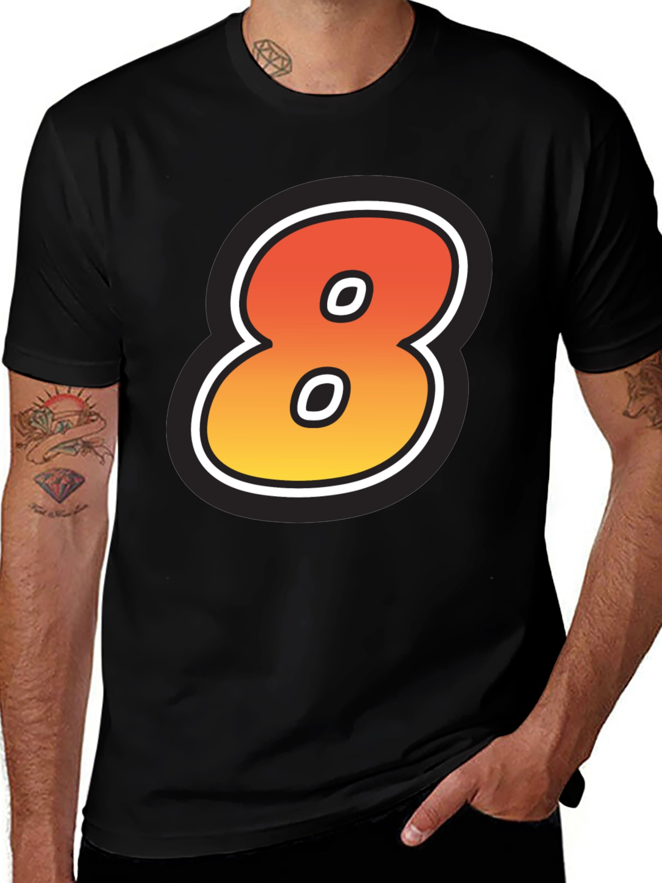 Number 8 Graphic T-Shirt - Cool Casual Tee