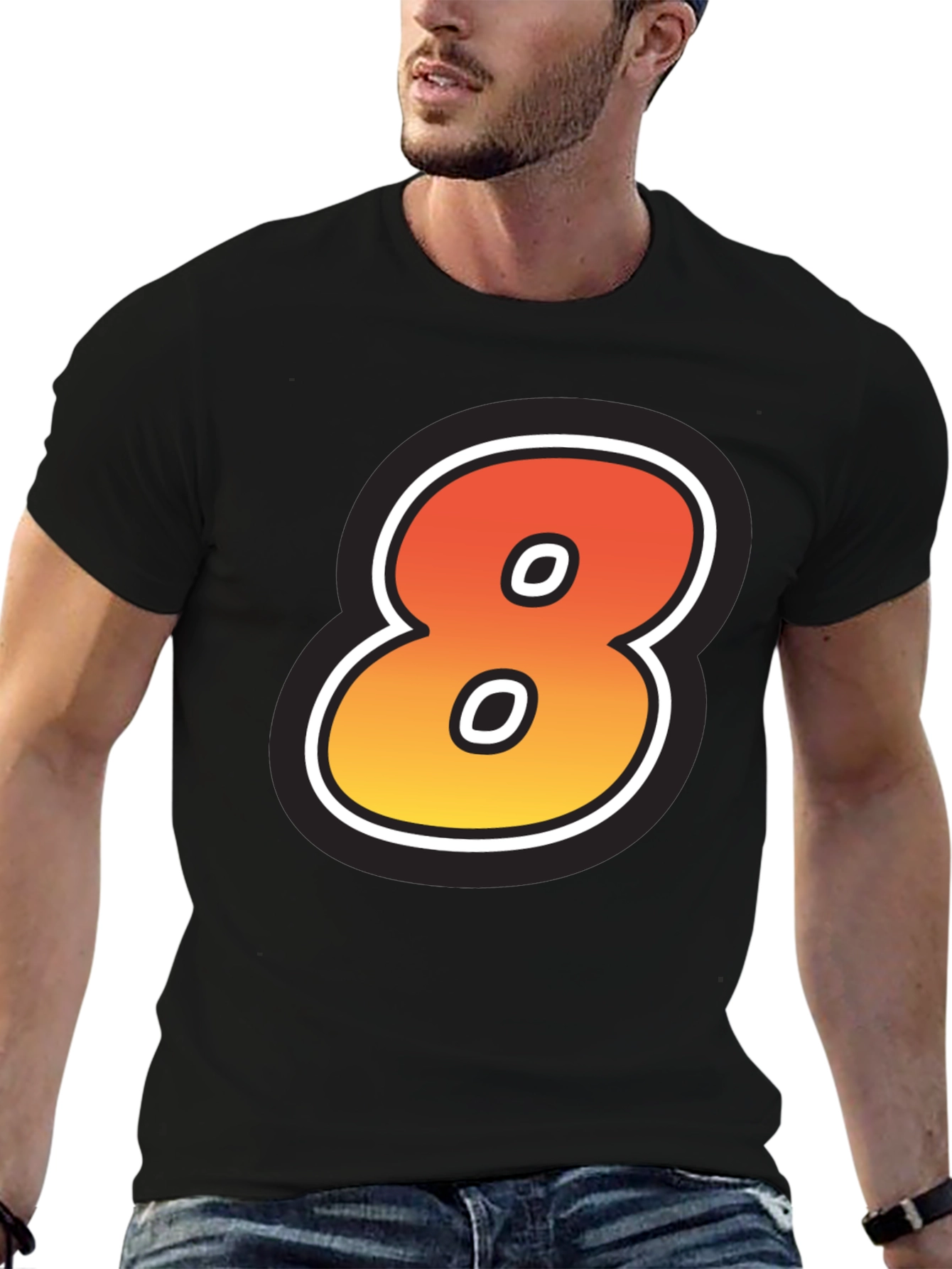 Number 8 Graphic T-Shirt - Cool Casual Tee