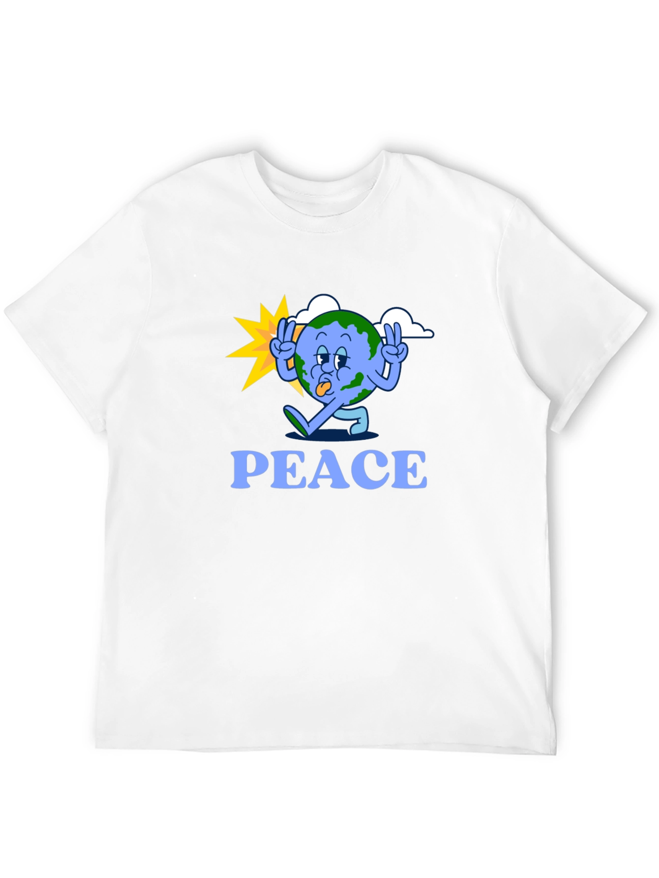 Peace Earth Graphic Tee - Black Cotton Blend