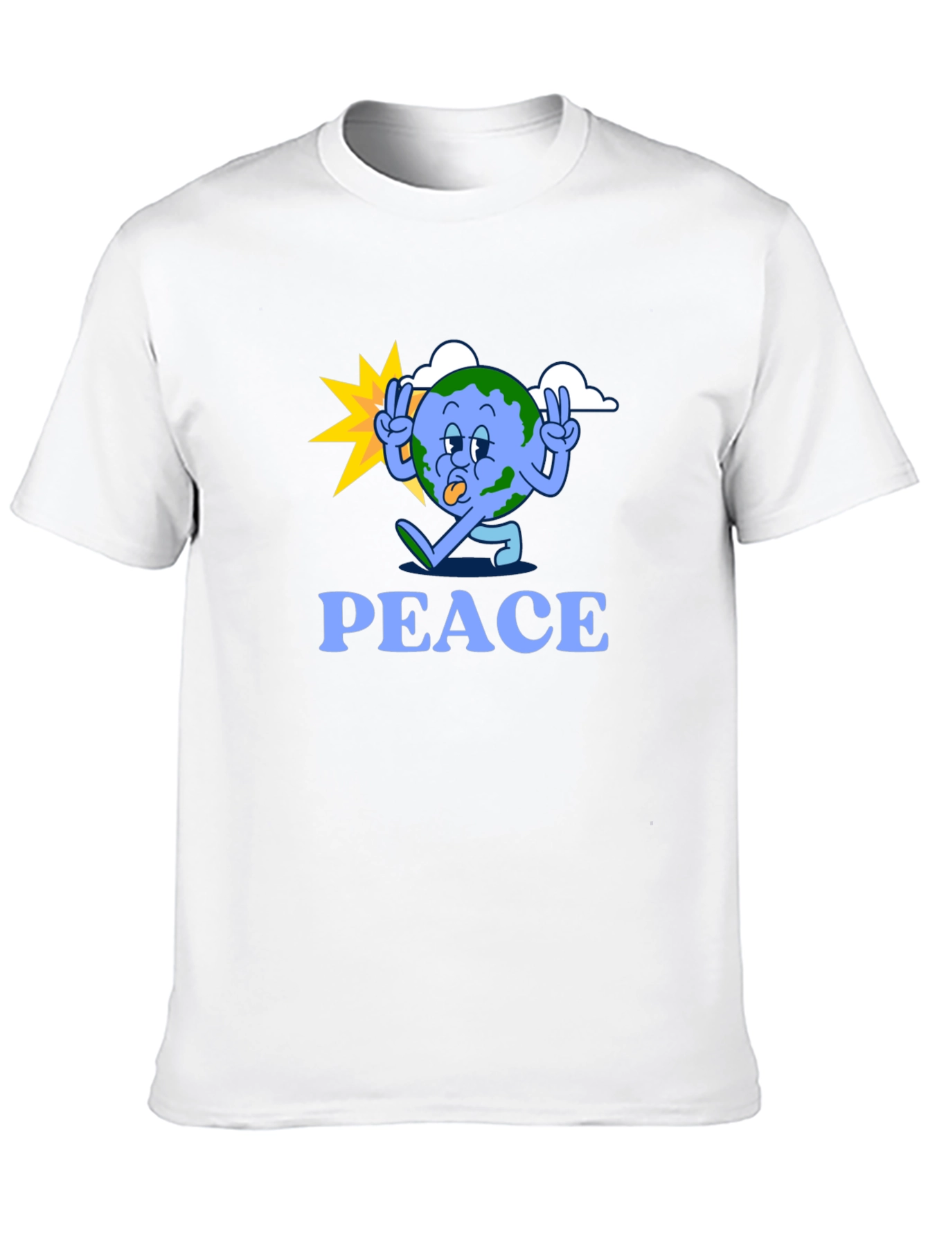 Peace Earth Graphic Tee - Black Cotton Blend