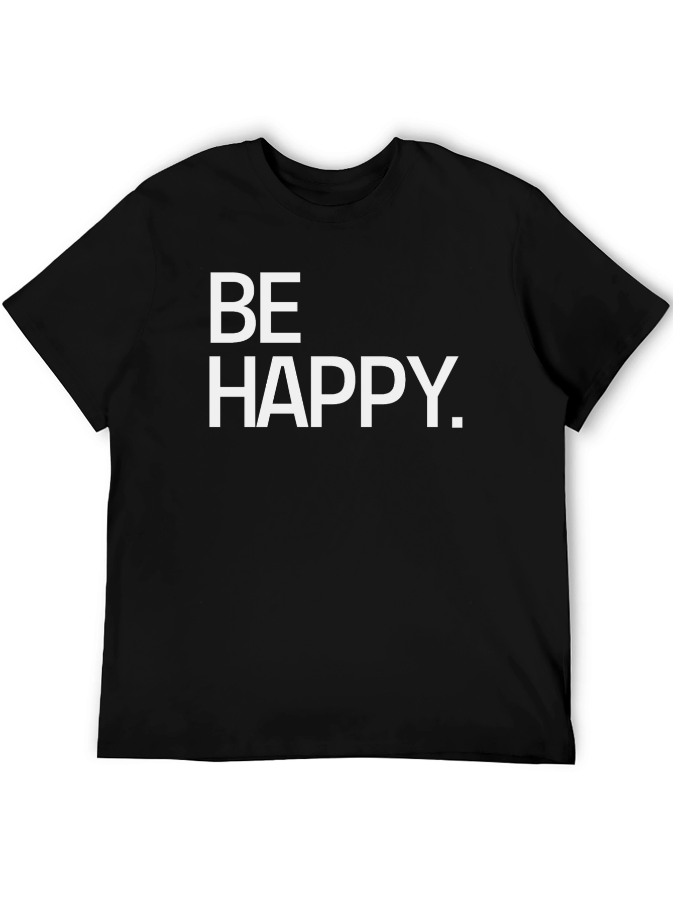 Be Happy Black Graphic Tee