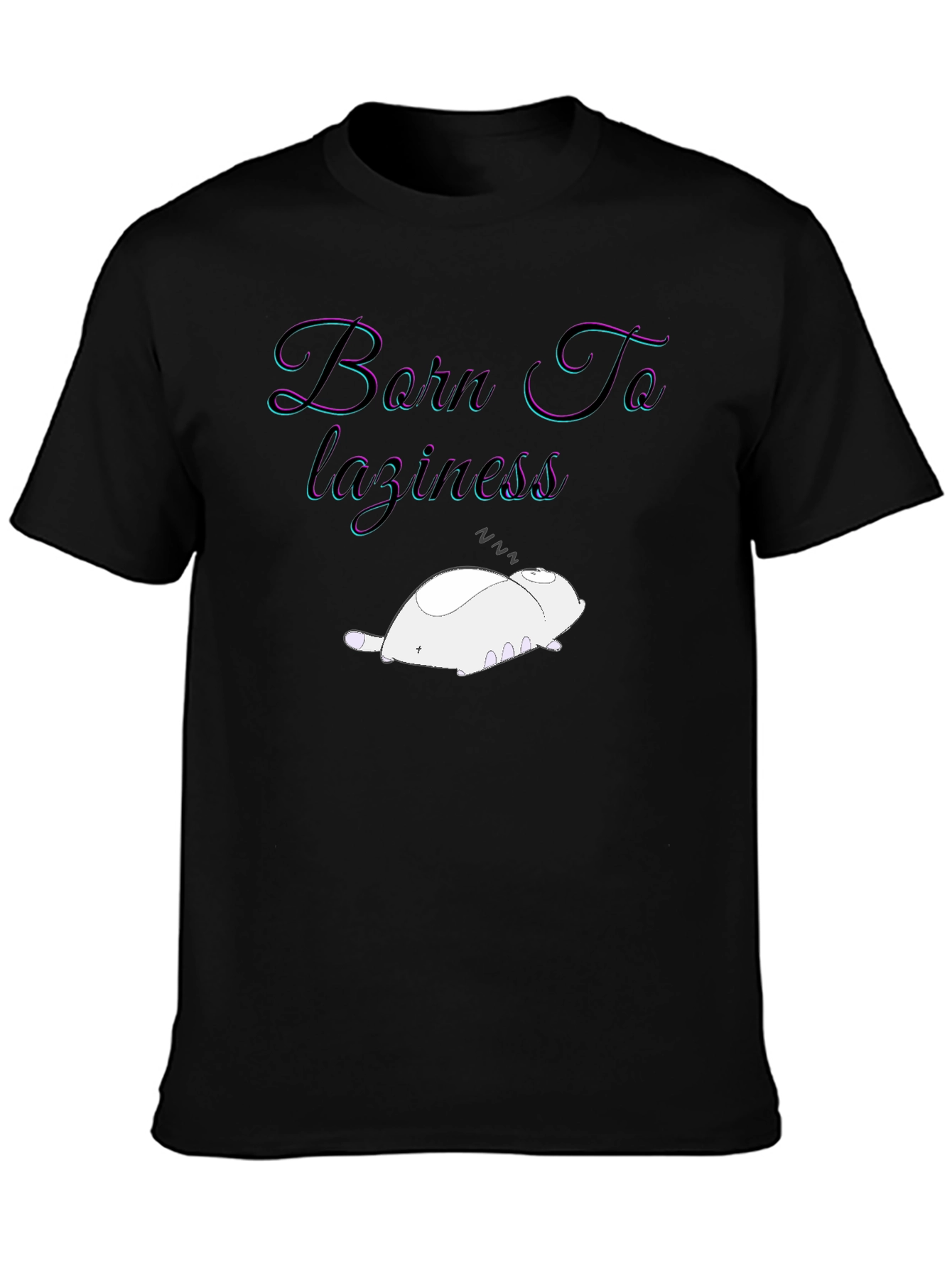 Born To Laziness Black Graphic Tee