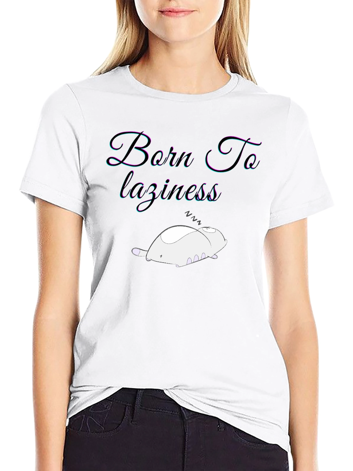 Born To Laziness Black Graphic Tee