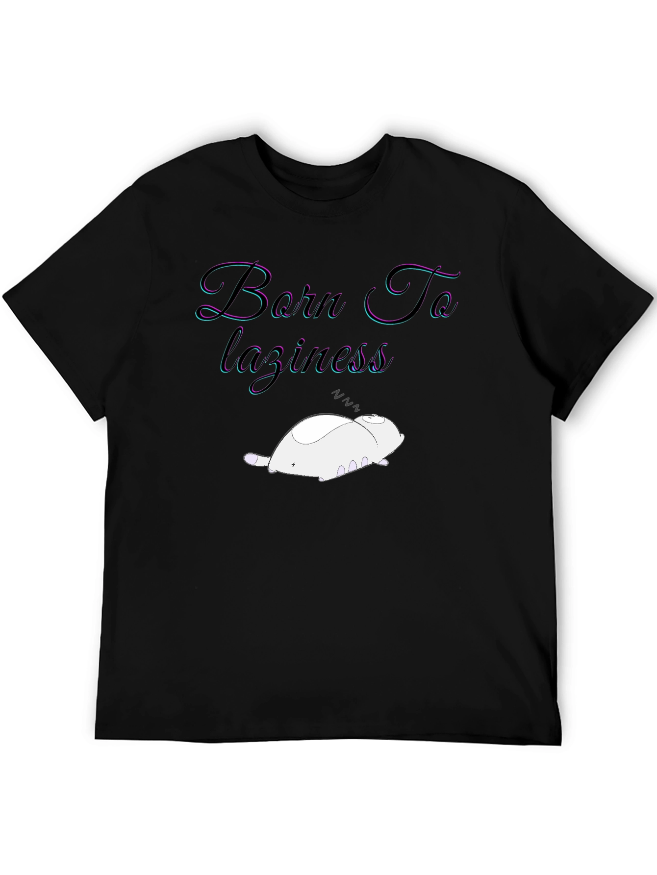 Born To Laziness Black Graphic Tee