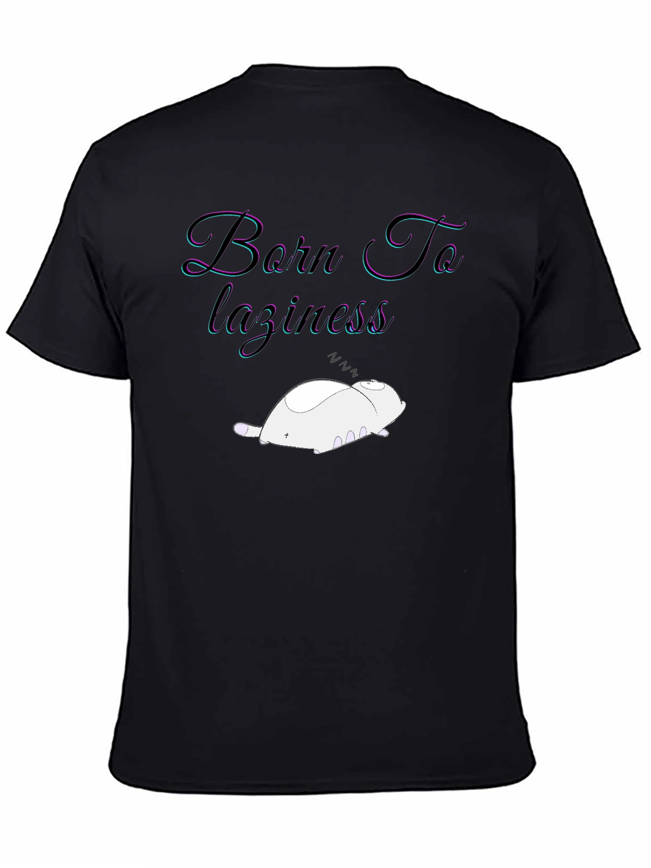 Born To Laziness Black Graphic Tee