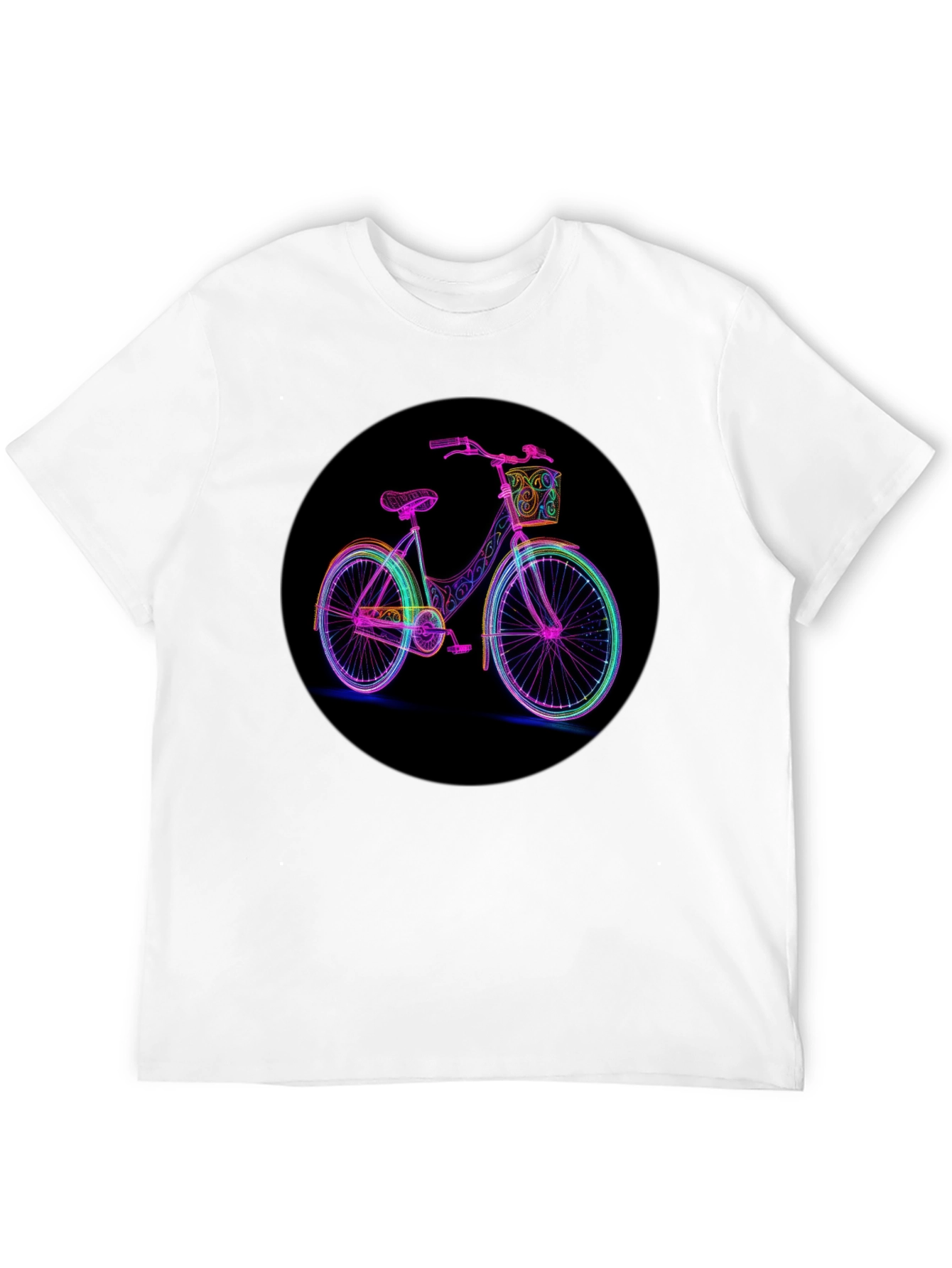 Neon Bicycle Graphic Black T-Shirt