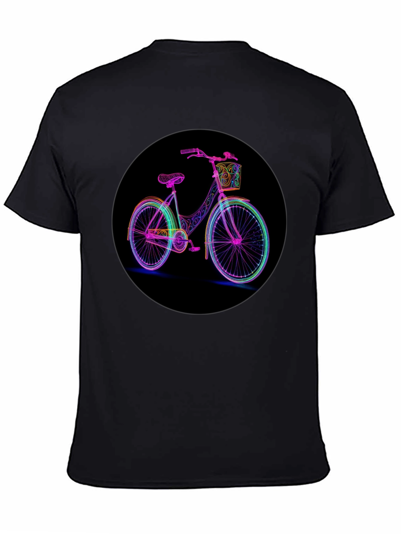Neon Bicycle Graphic Black T-Shirt