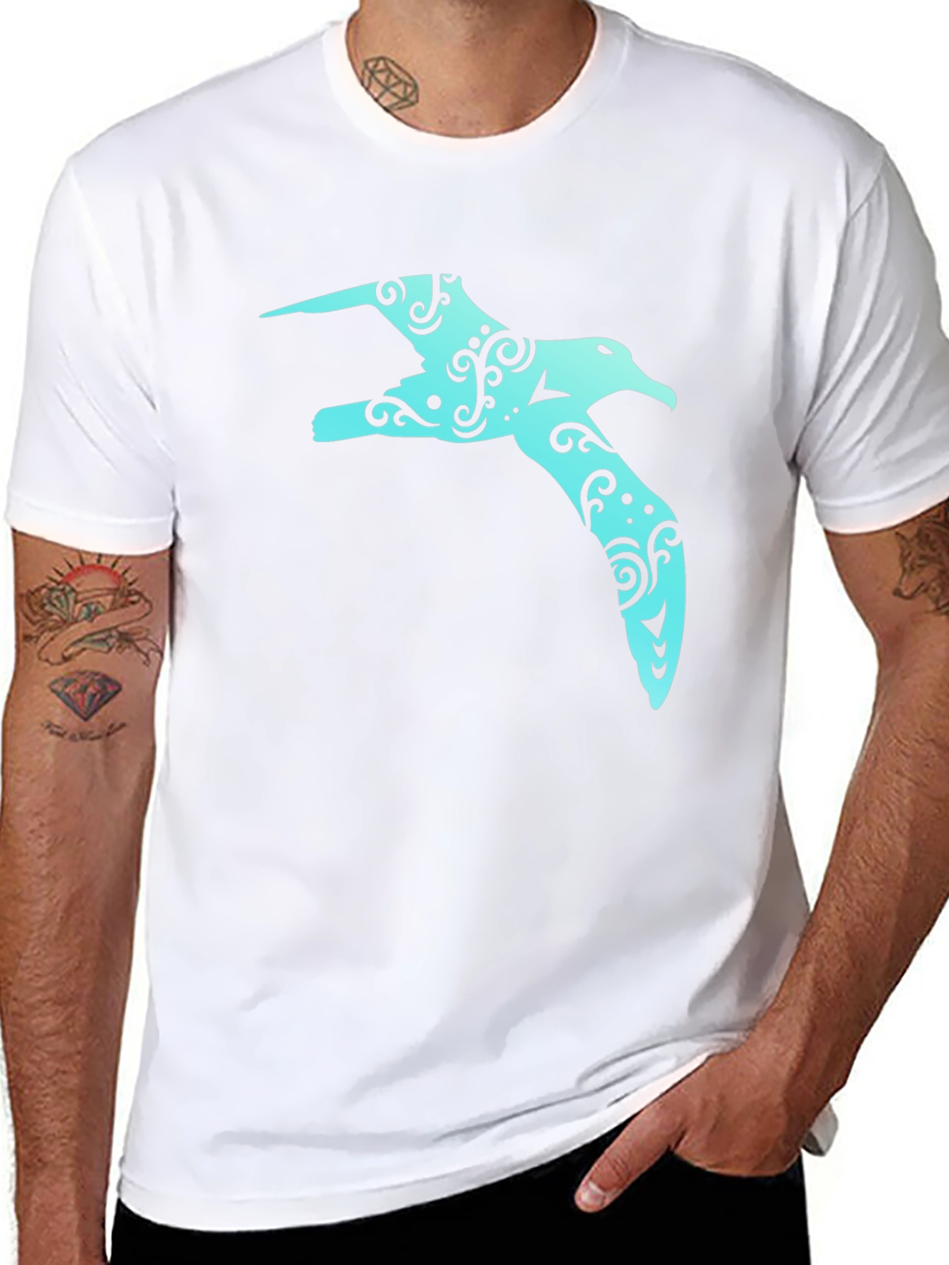 Albatross Graphic Tee - Stylish Bird Design Black T-Shirt