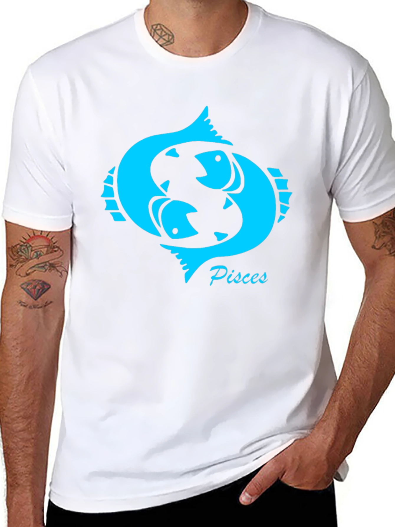 Pisces Zodiac Sign Black T-Shirt