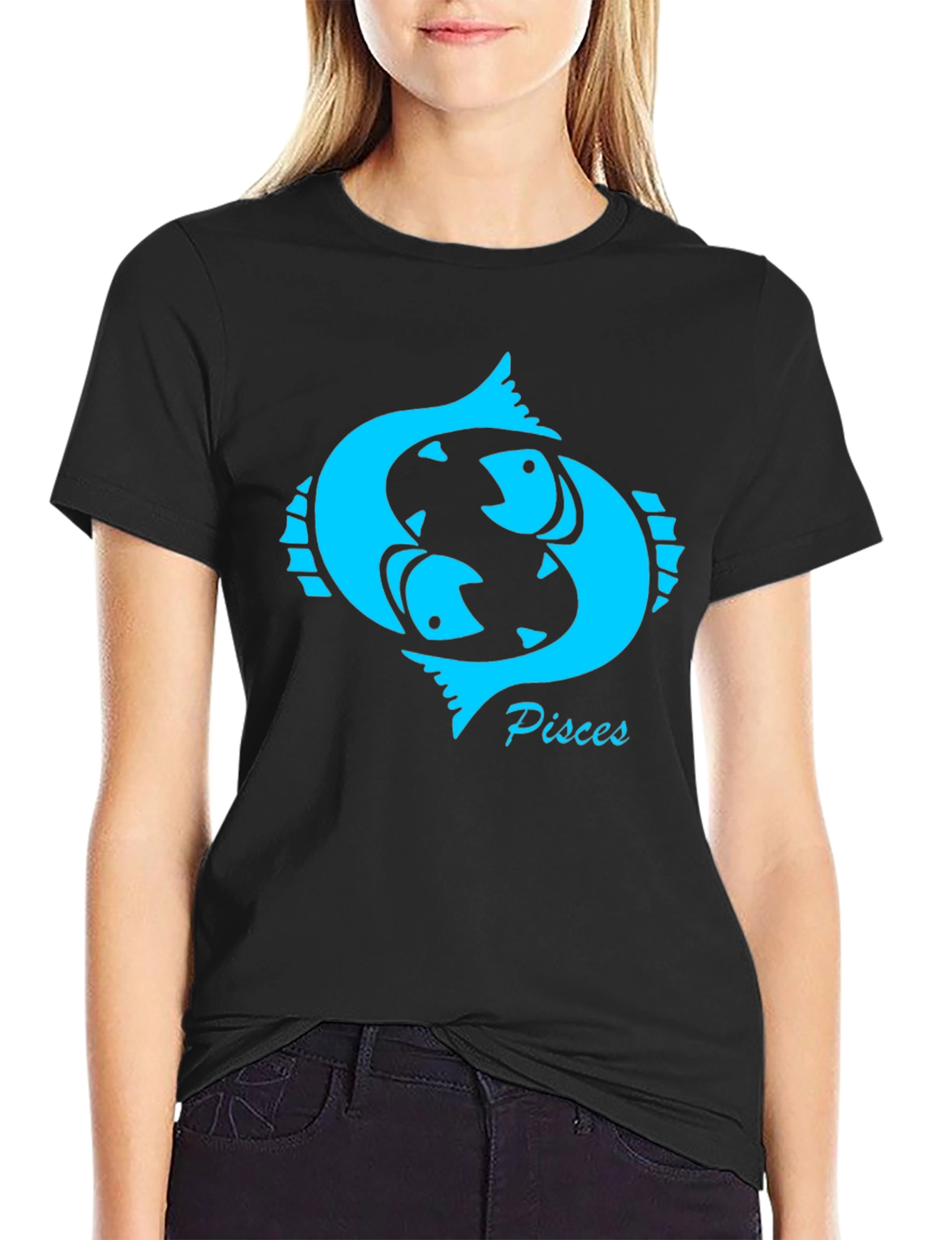 Pisces Zodiac Sign Black T-Shirt