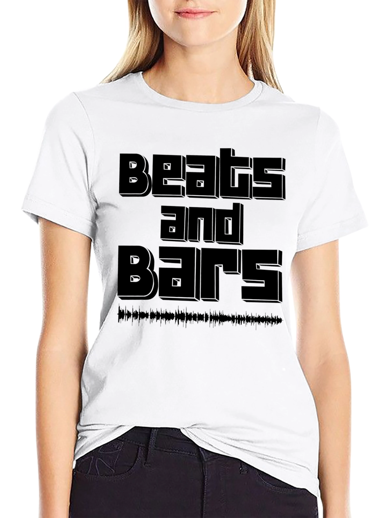 Beats and Bars Graphic Black T-Shirt