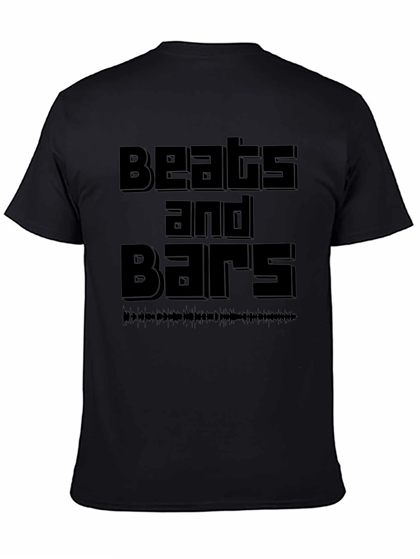 Beats and Bars Graphic Black T-Shirt