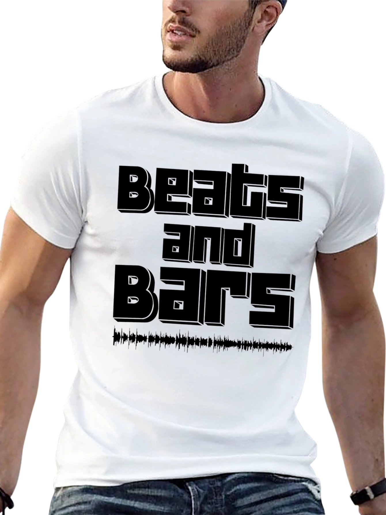 Beats and Bars Graphic Black T-Shirt