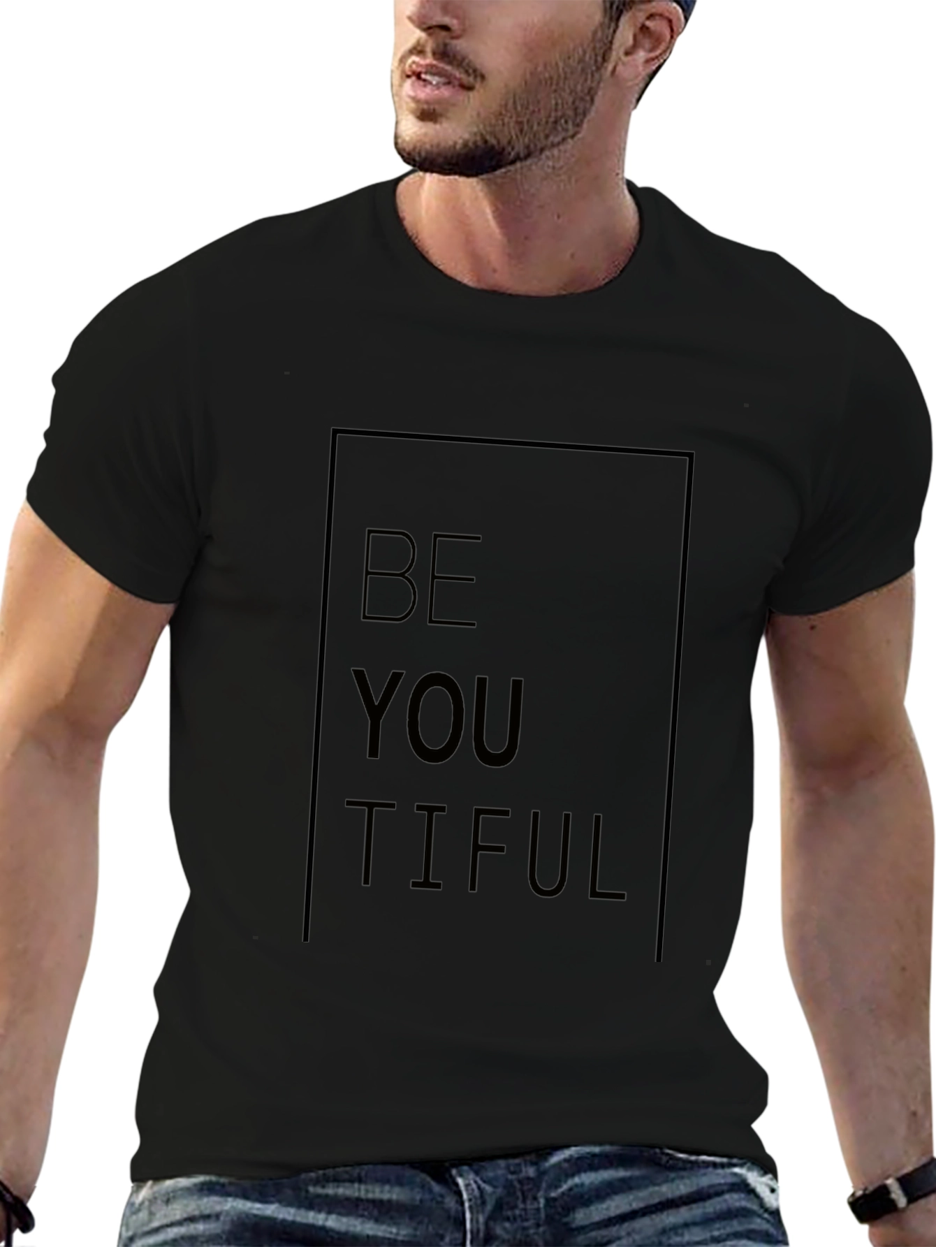 BeYOUtiful Black Graphic Tee - Motivational Unisex T-Shirt