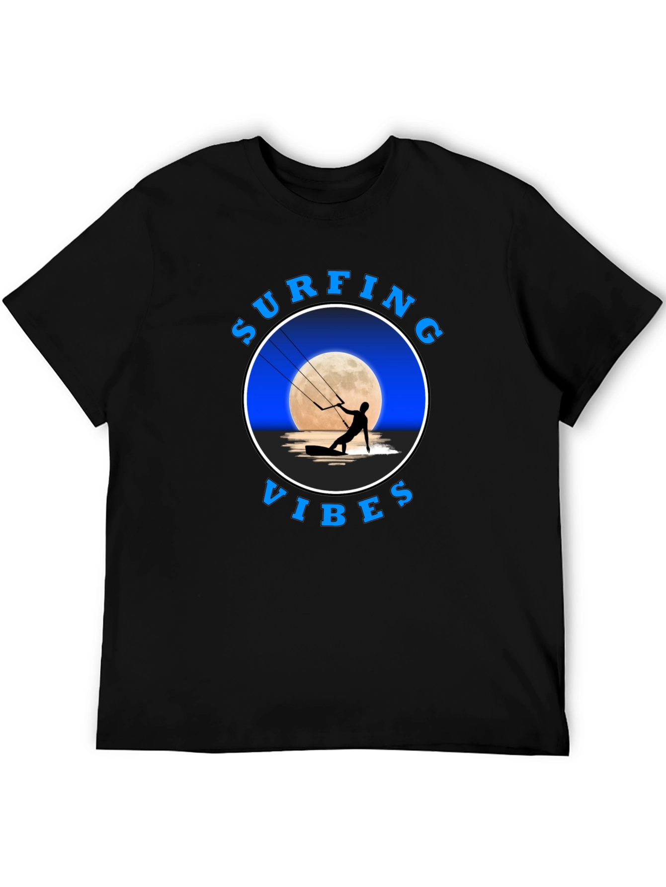 Surfing Vibes Graphic T-Shirt - Black