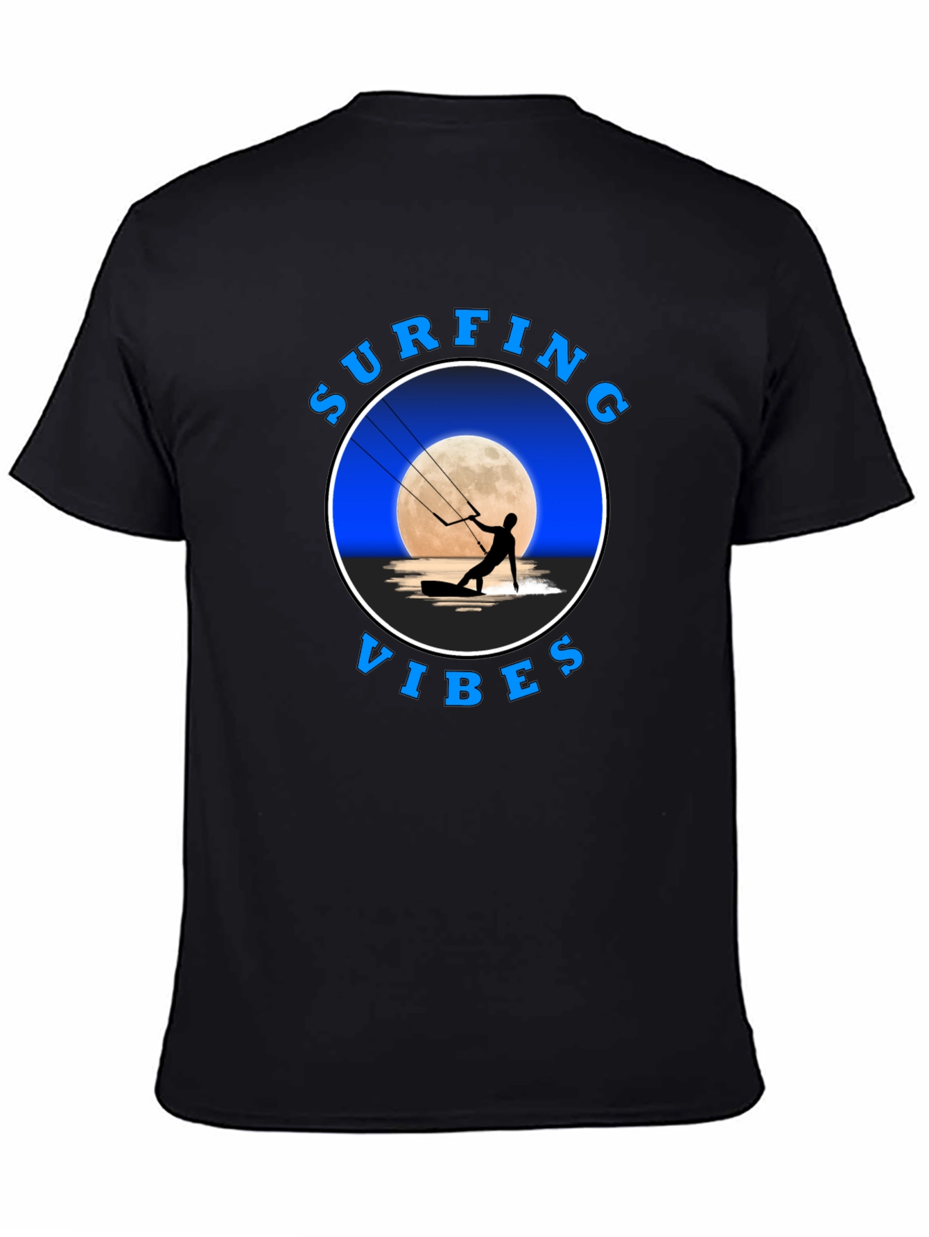 Surfing Vibes Graphic T-Shirt - Black