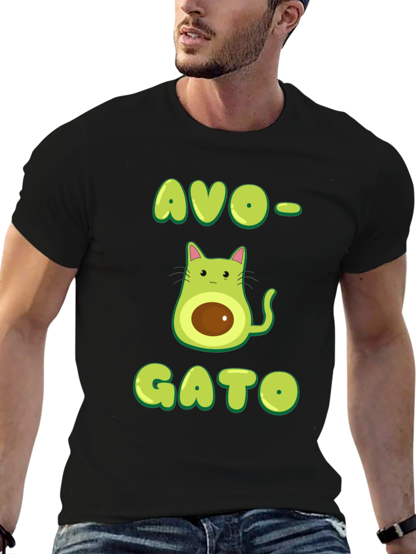 Avo-Gato T-Shirt: Avocado Cat Graphic Tee