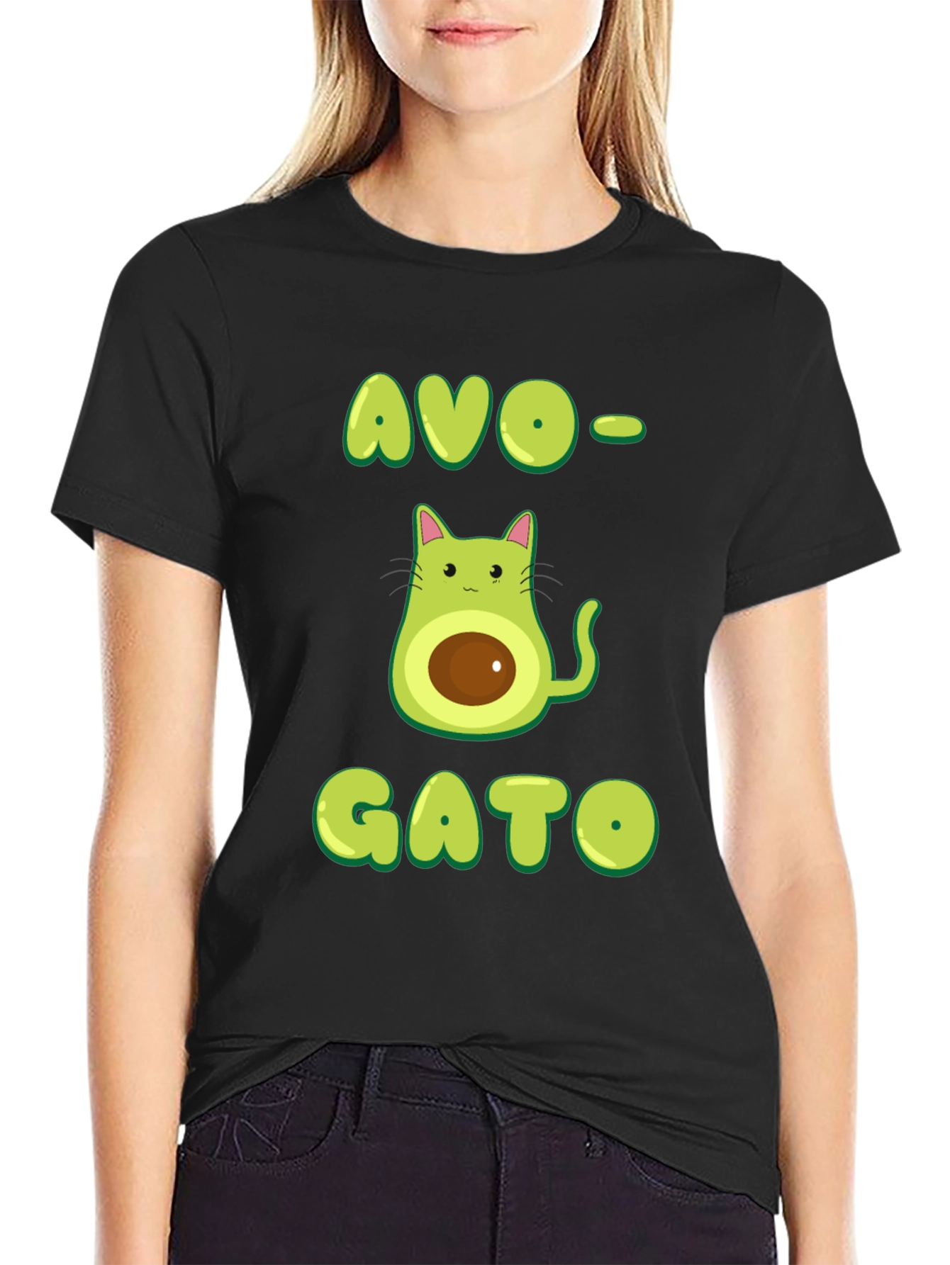 Avo-Gato T-Shirt: Avocado Cat Graphic Tee