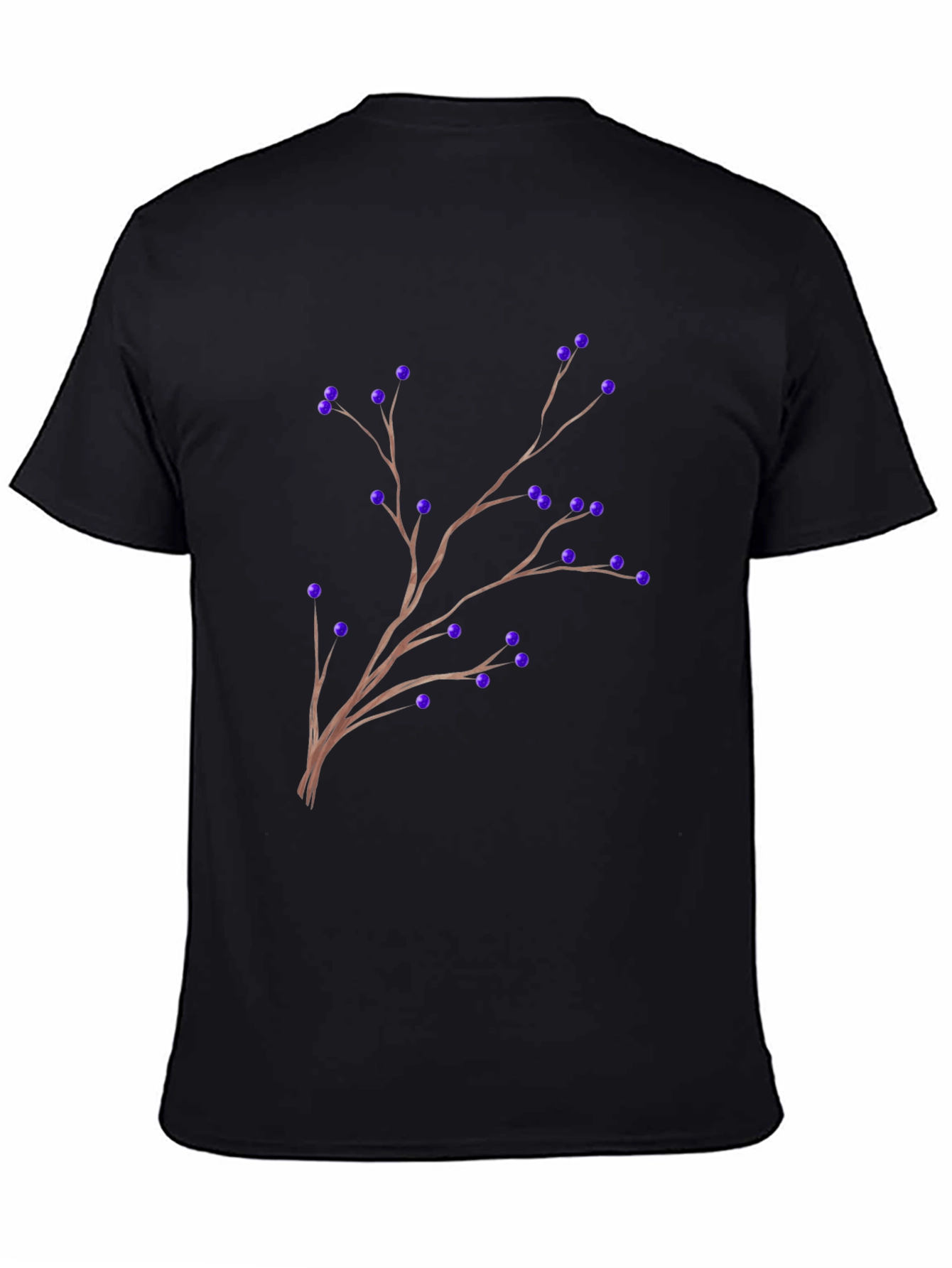 Berries on Branch Graphic Tee - Black