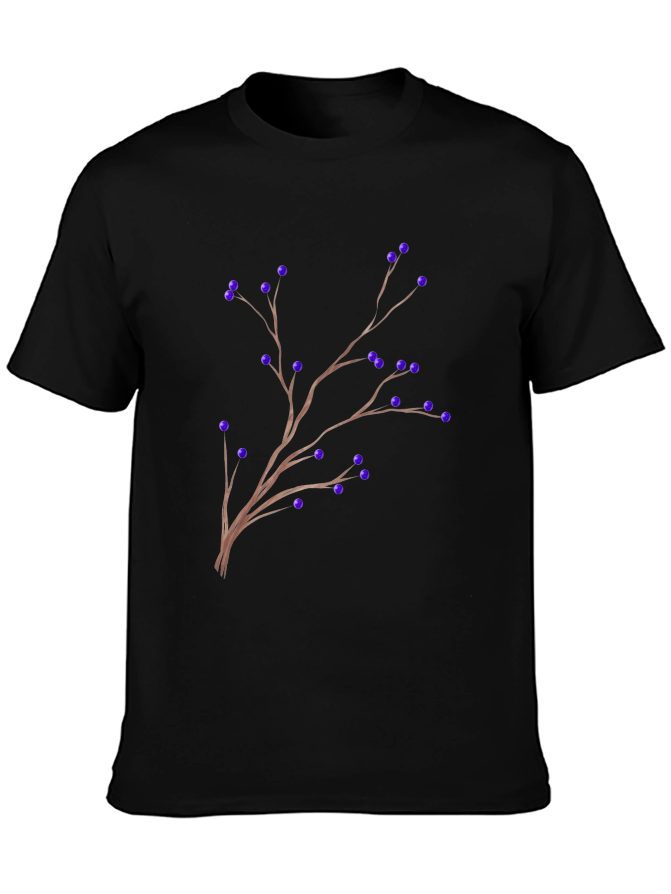 Berries on Branch Graphic Tee - Black