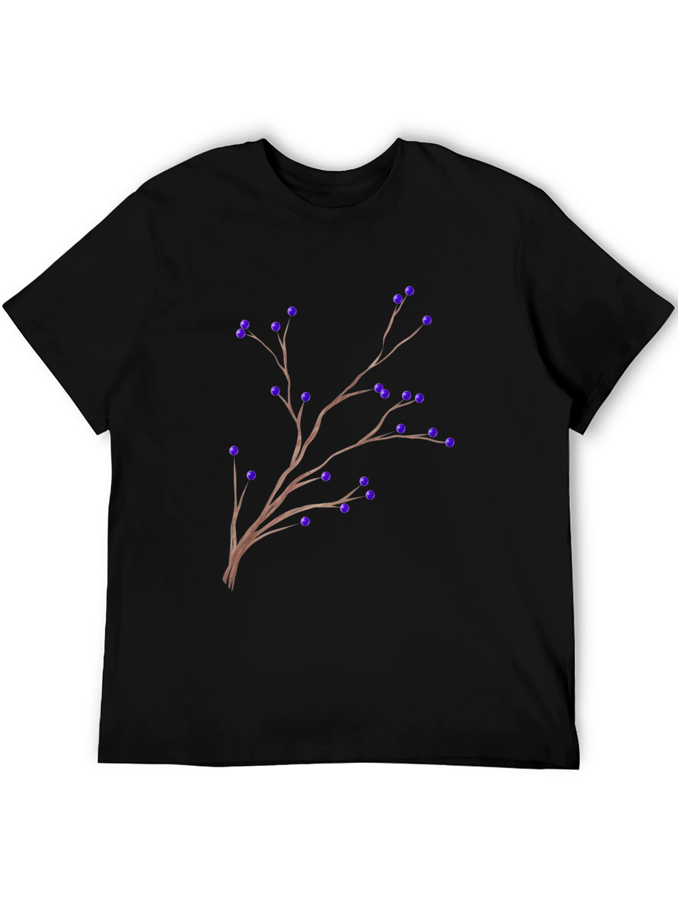 Berries on Branch Graphic Tee - Black