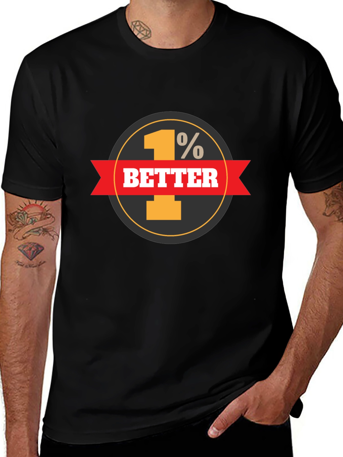 1% Better Everyday Graphic Tee - Black