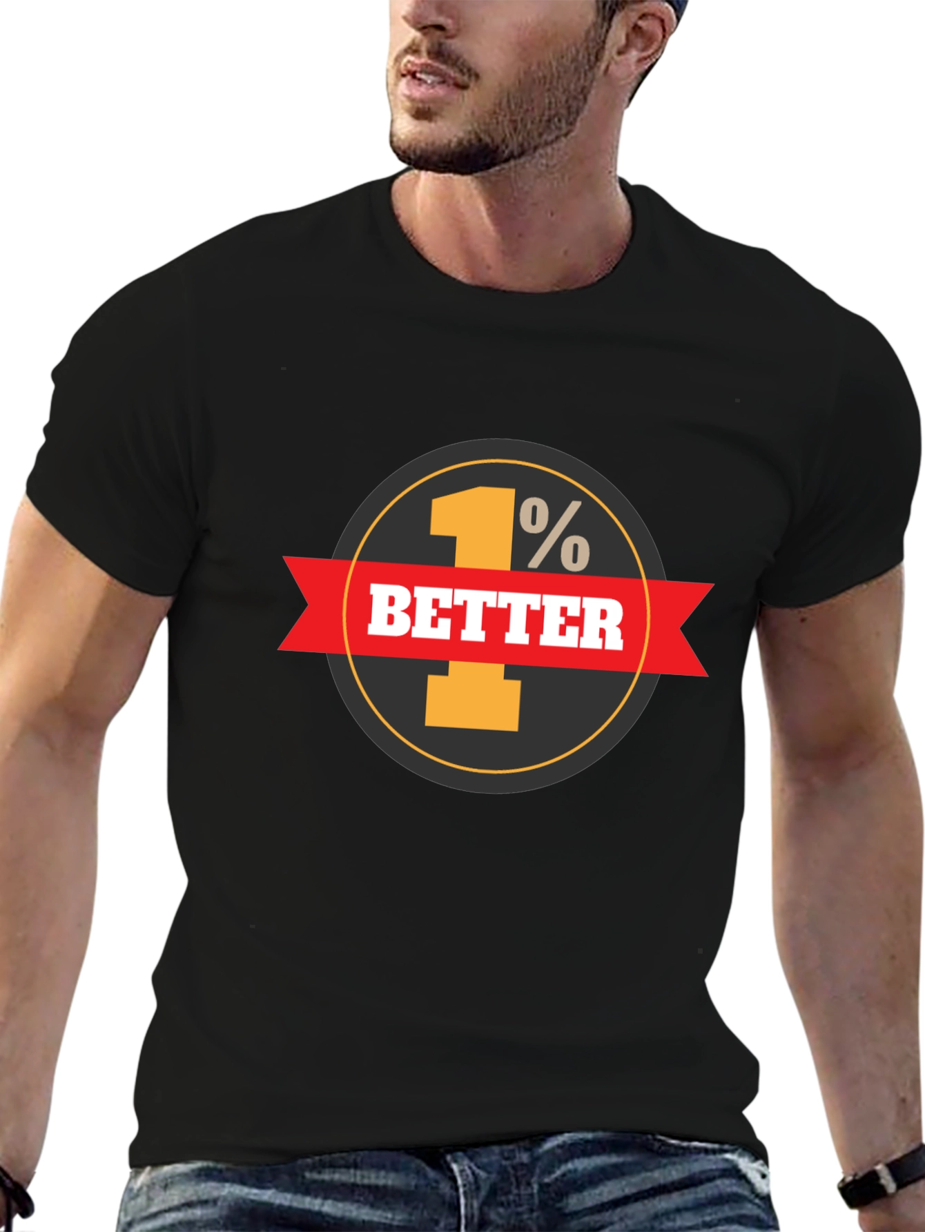 1% Better Everyday Graphic Tee - Black