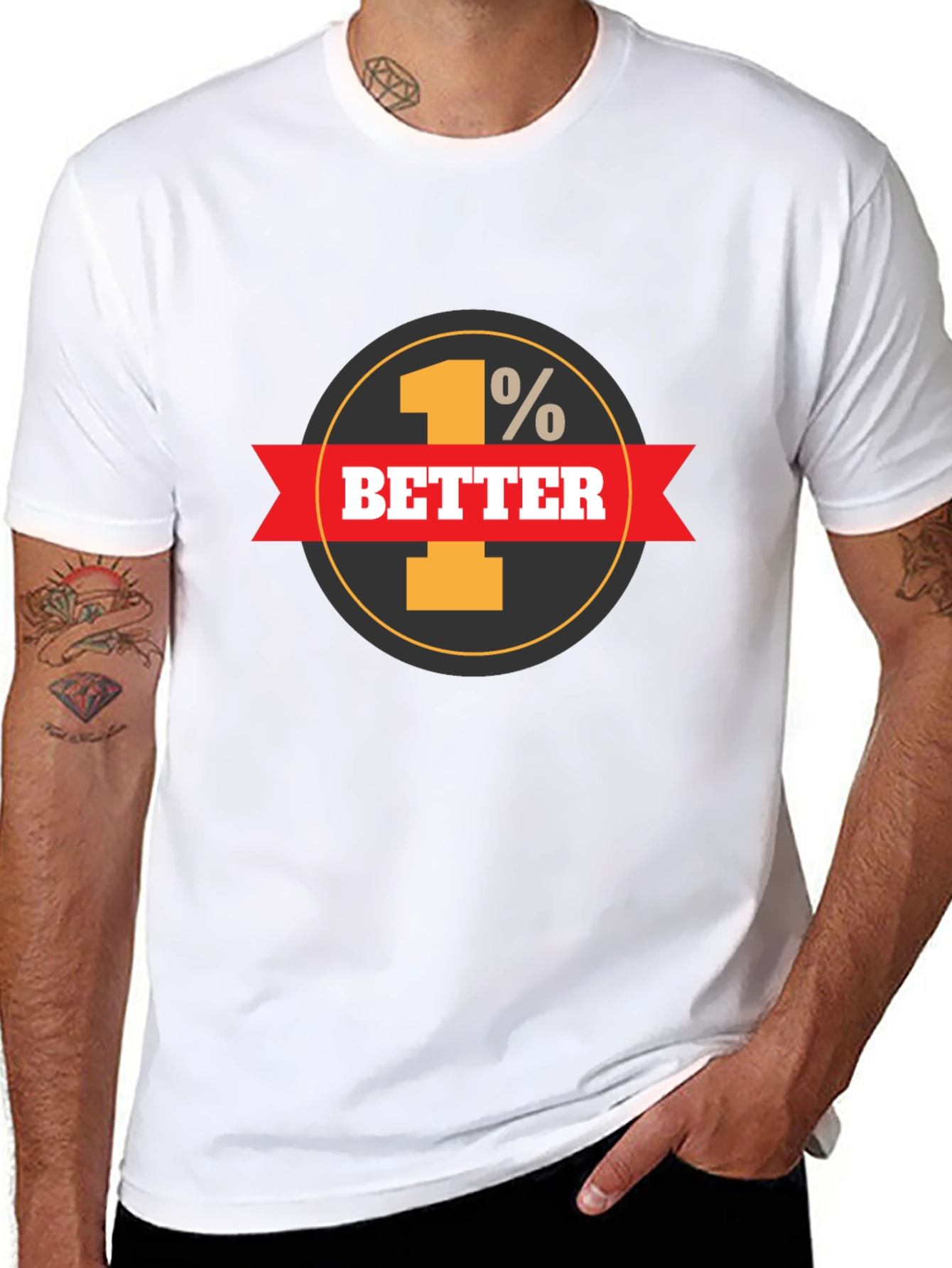 1% Better Everyday Graphic Tee - Black