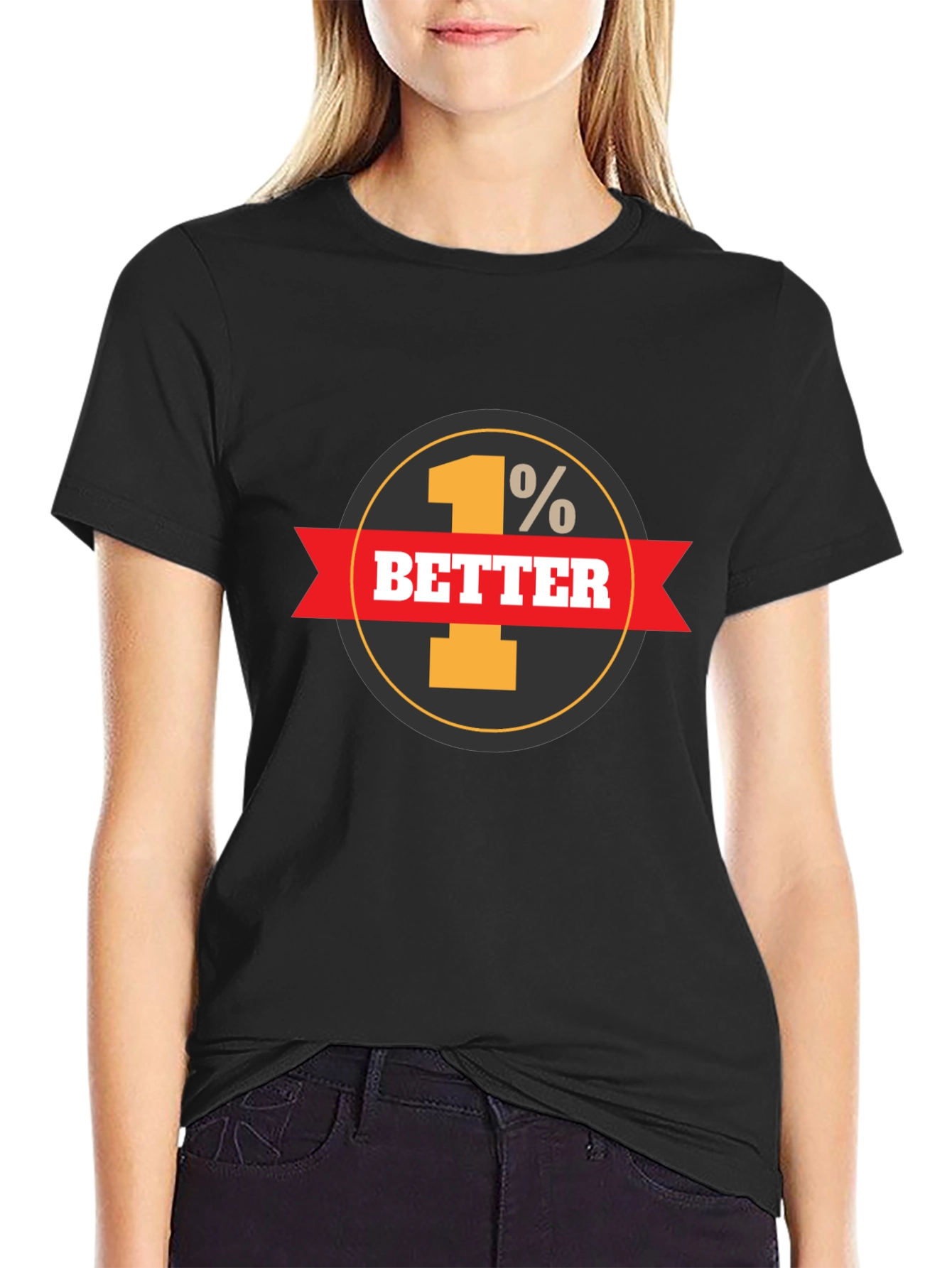 1% Better Everyday Graphic Tee - Black