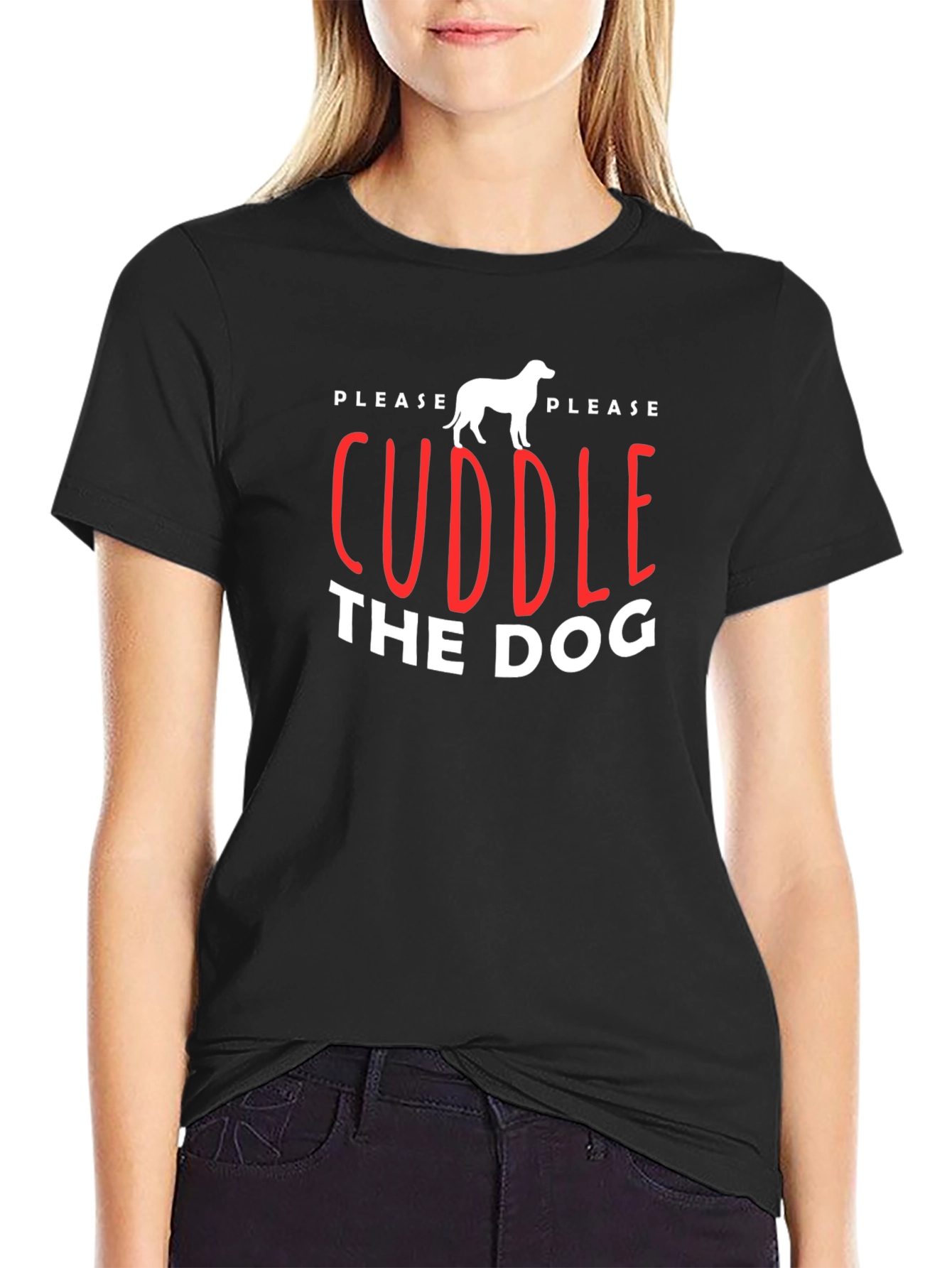 Cuddle The Dog Graphic Tee Shirt
