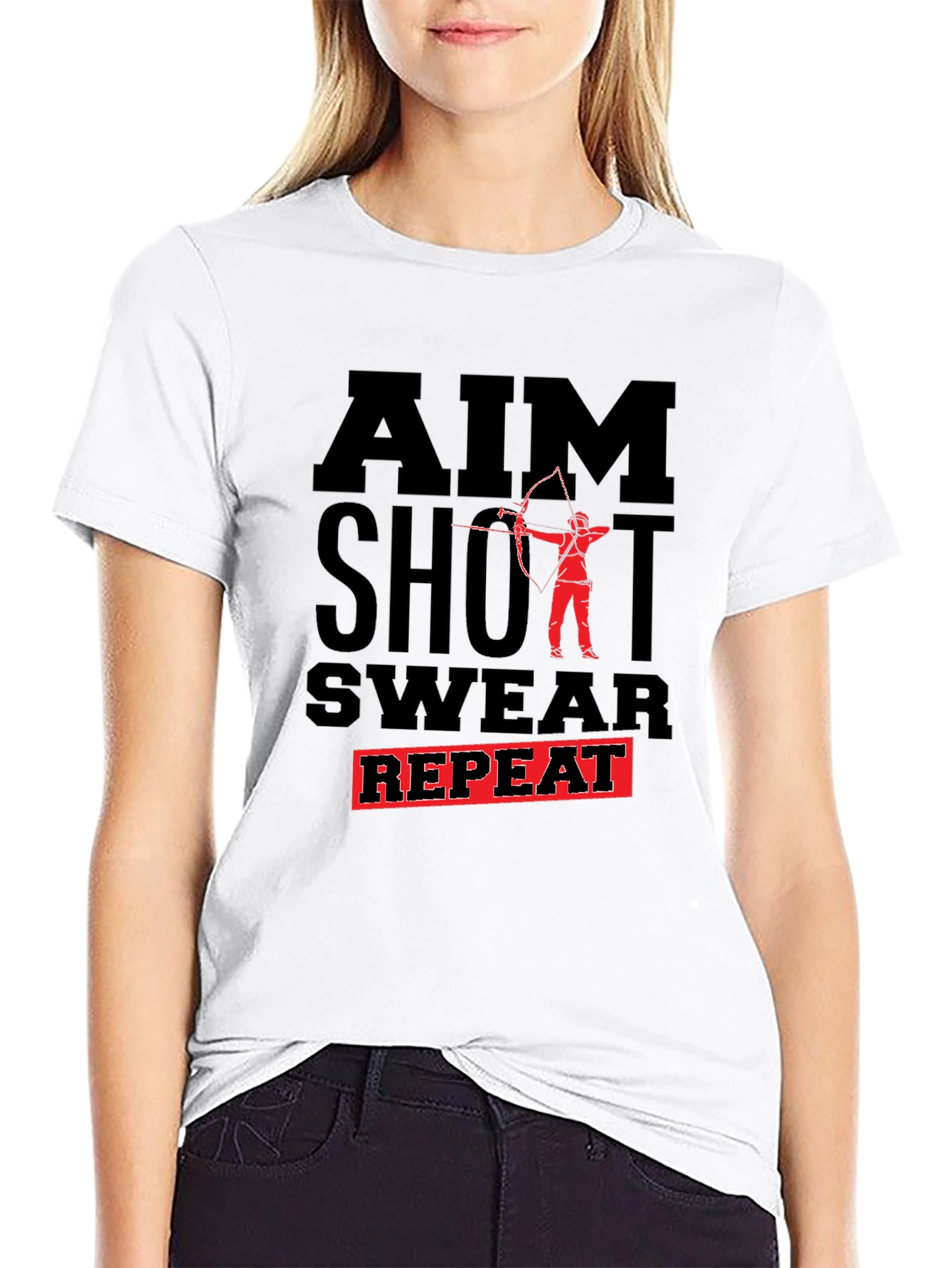 Archery AIM Shoot Swear Repeat Graphic Tee