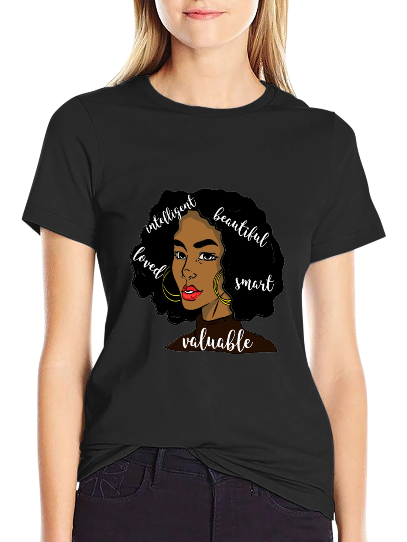 Empowered Woman Graphic Tee - Black