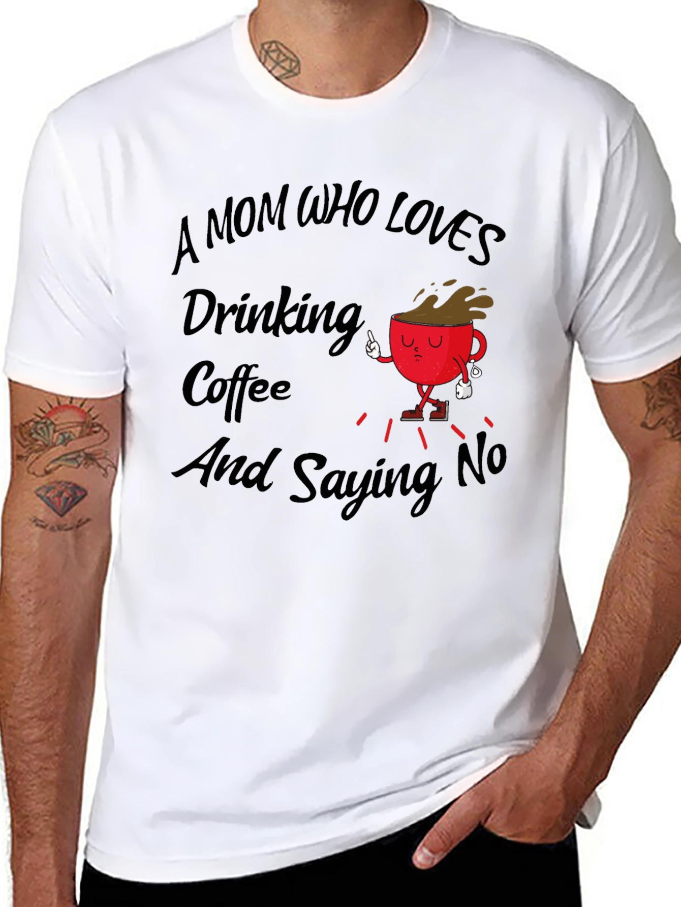 Mom Who Loves Coffee Black T-Shirt