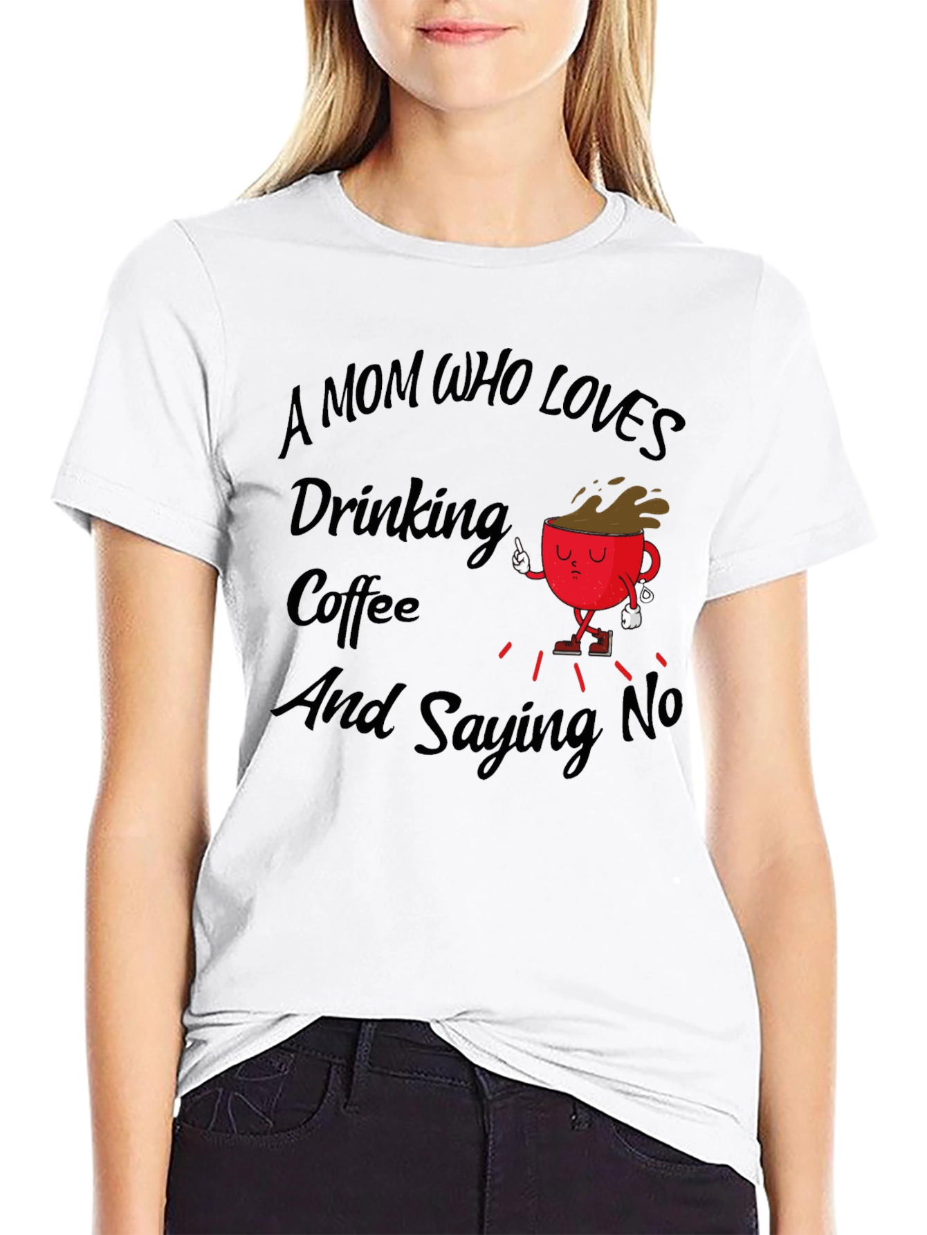 Mom Who Loves Coffee Black T-Shirt