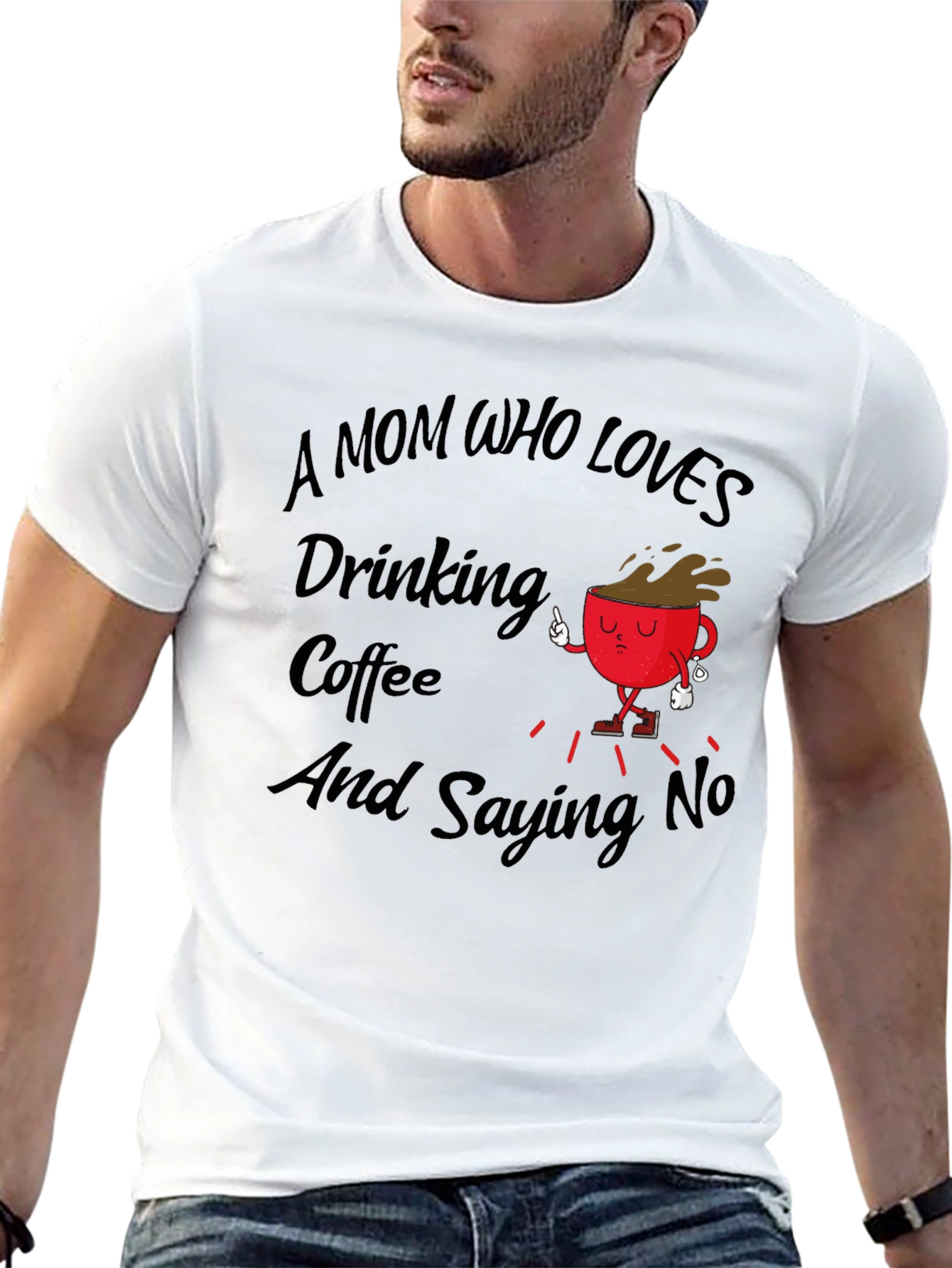 Mom Who Loves Coffee Black T-Shirt